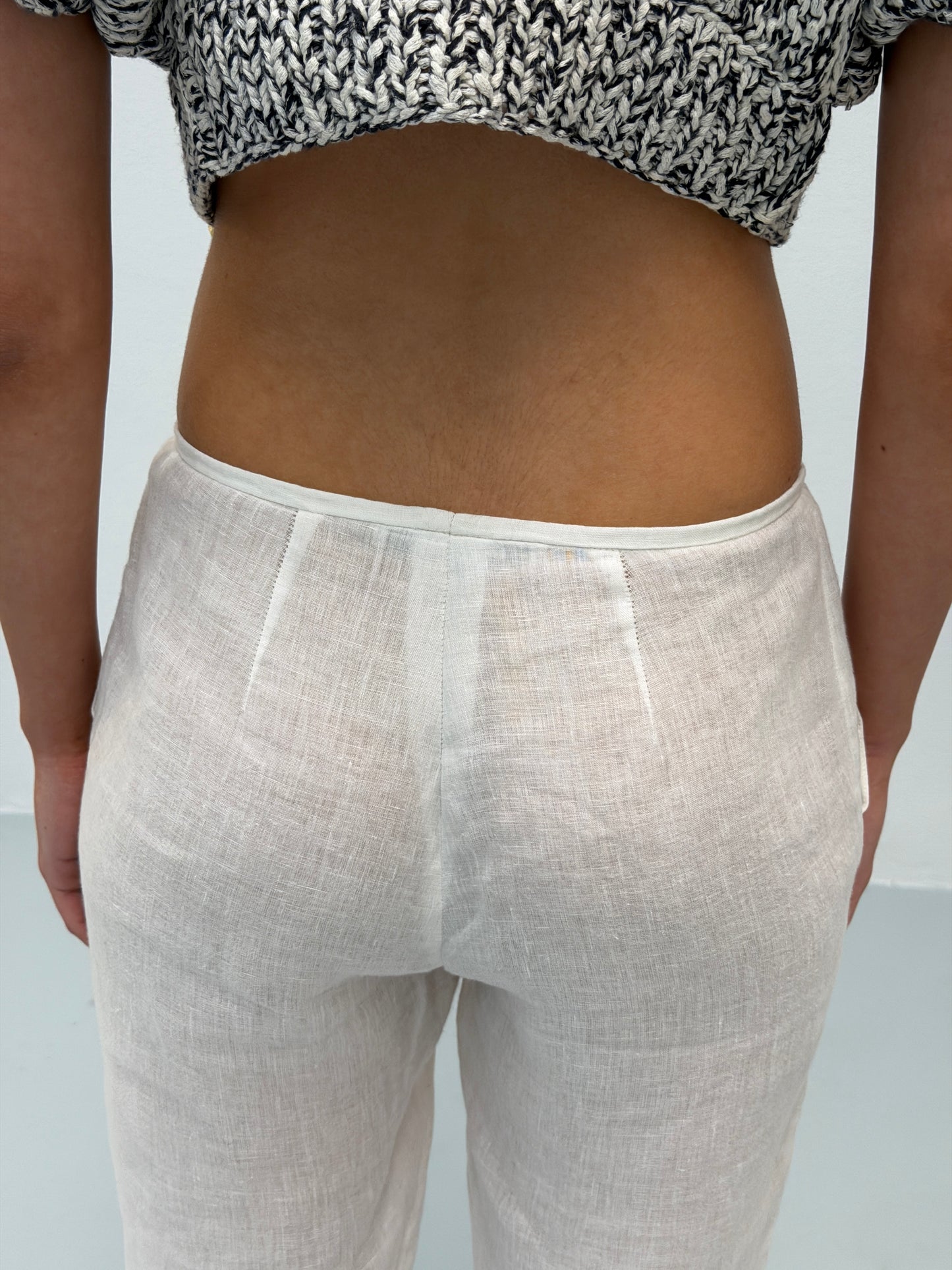 miu miu spring summer 1997 white sheer trousers