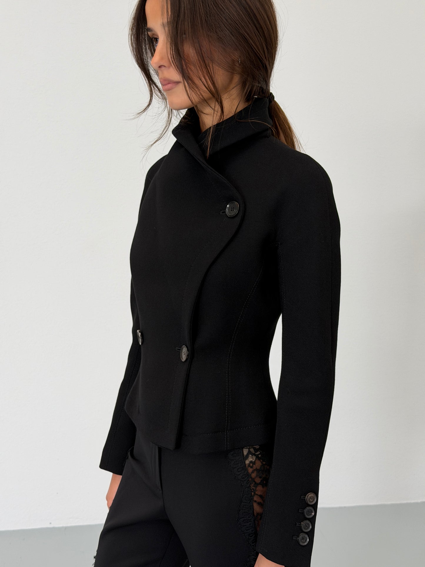 gucci 2000s black double-breasted jacket