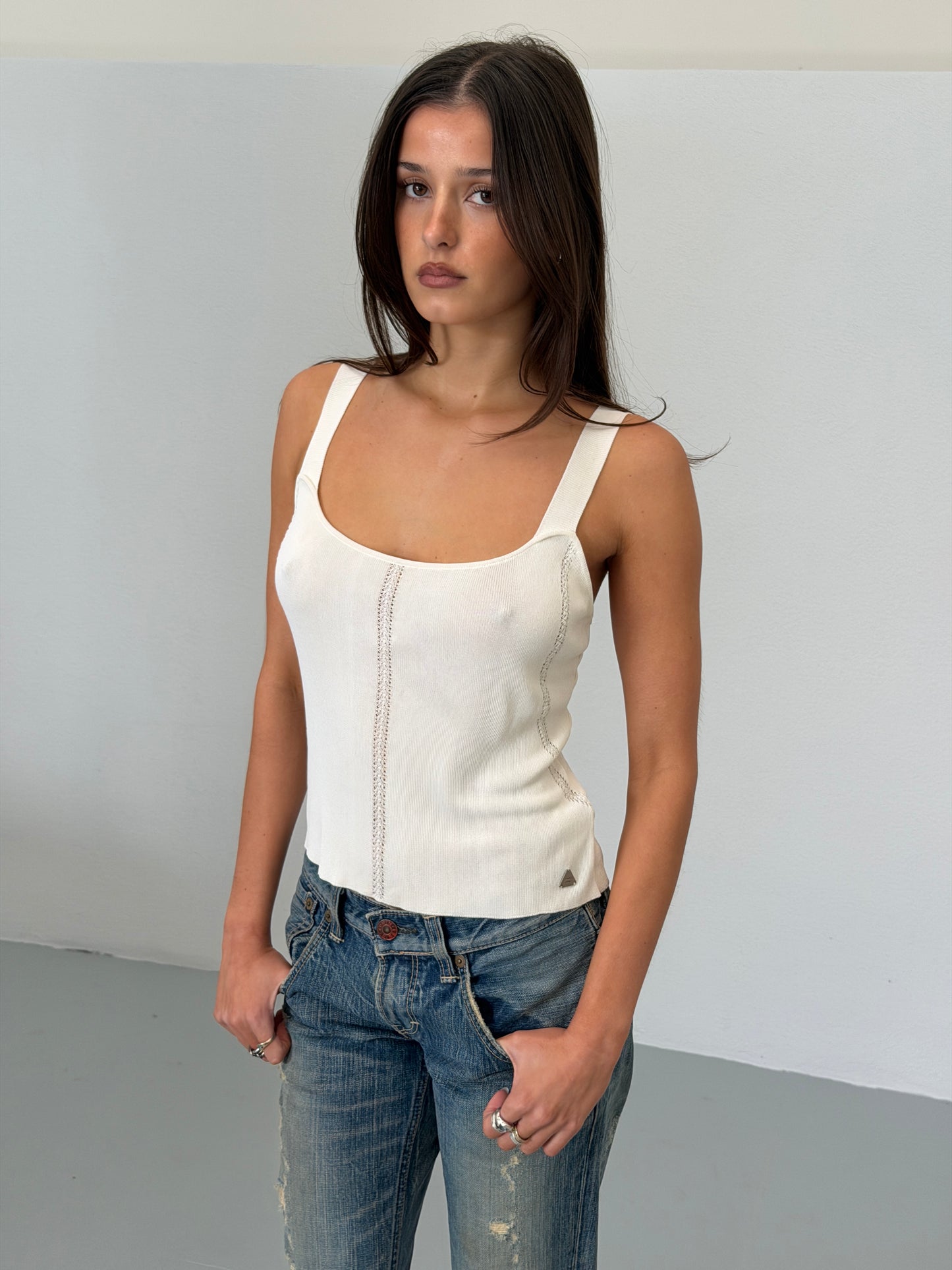 chanel spring summer 2000 white camisole