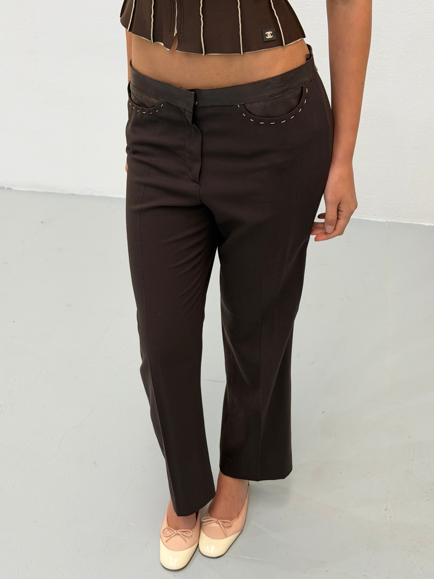 fendi fall winter 2003 leather waist trousers