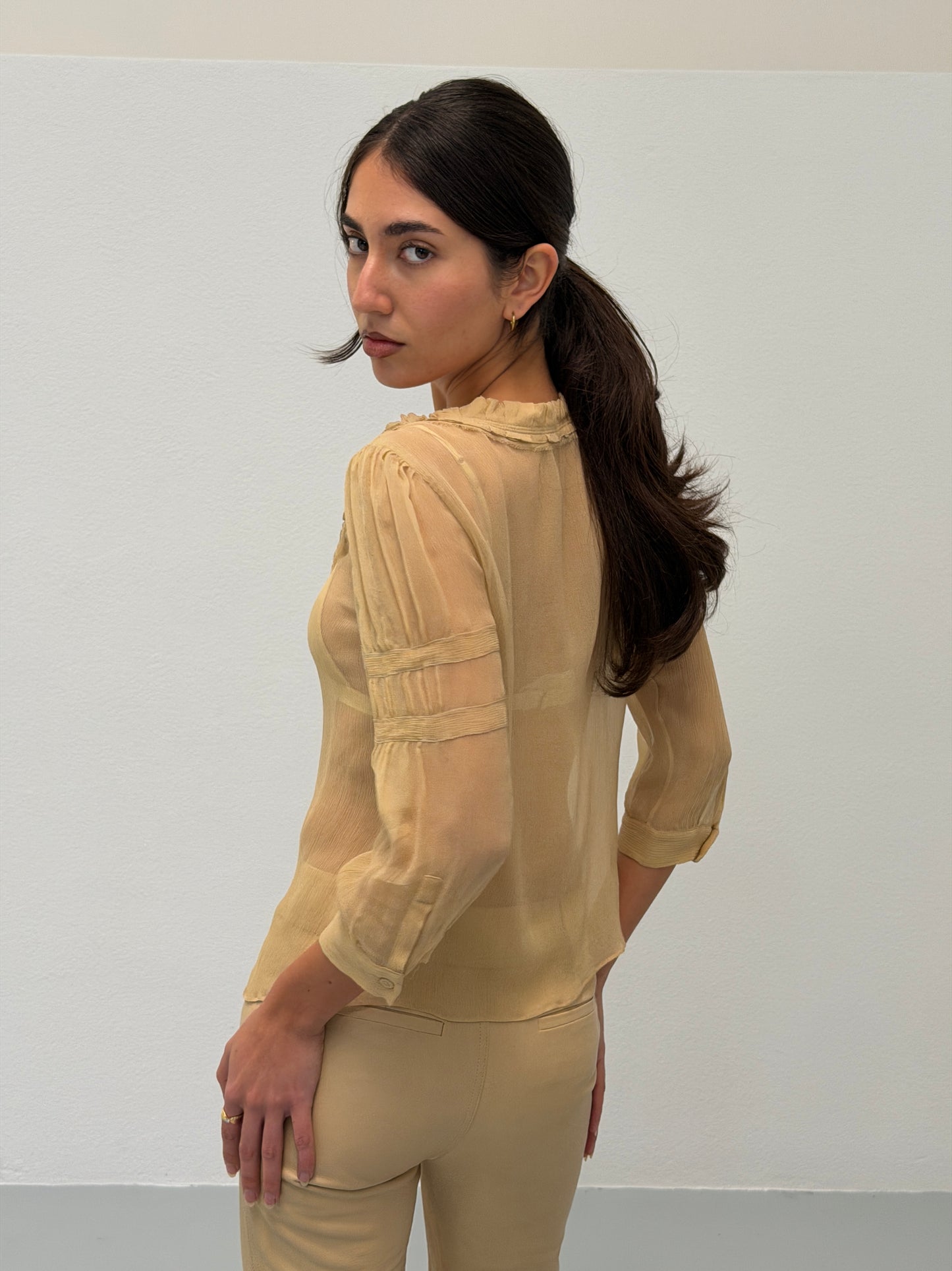 prada 1990s sheer blouse