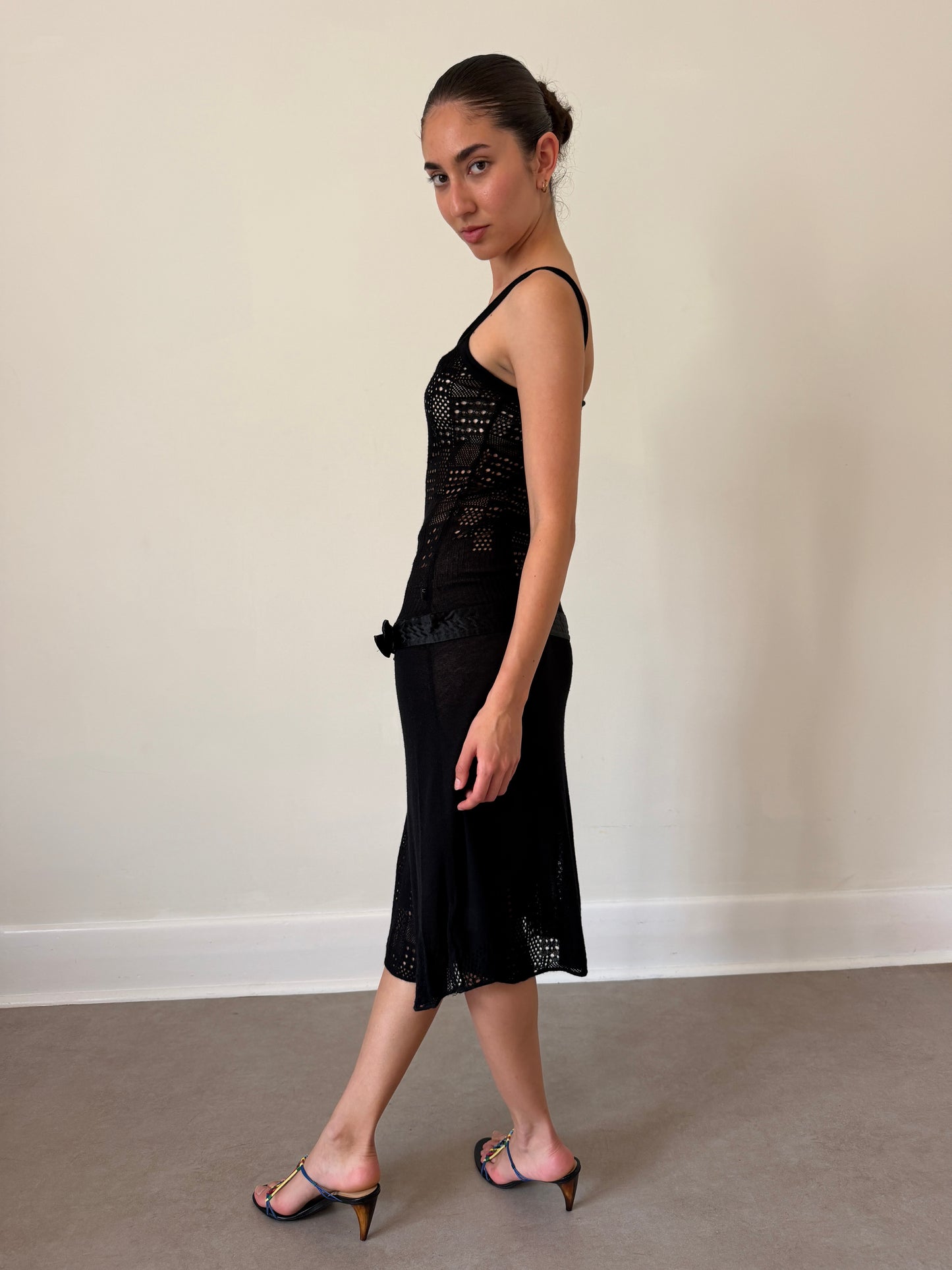 just cavalli 2000s crochet bow dress