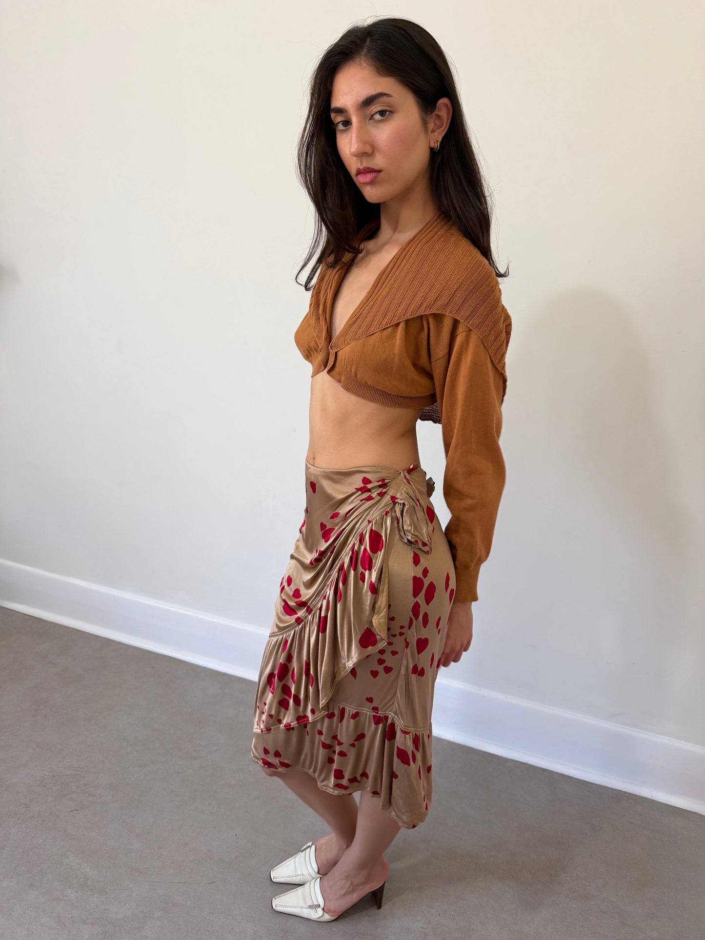 romeo gigli 1980s brown cotton shawl