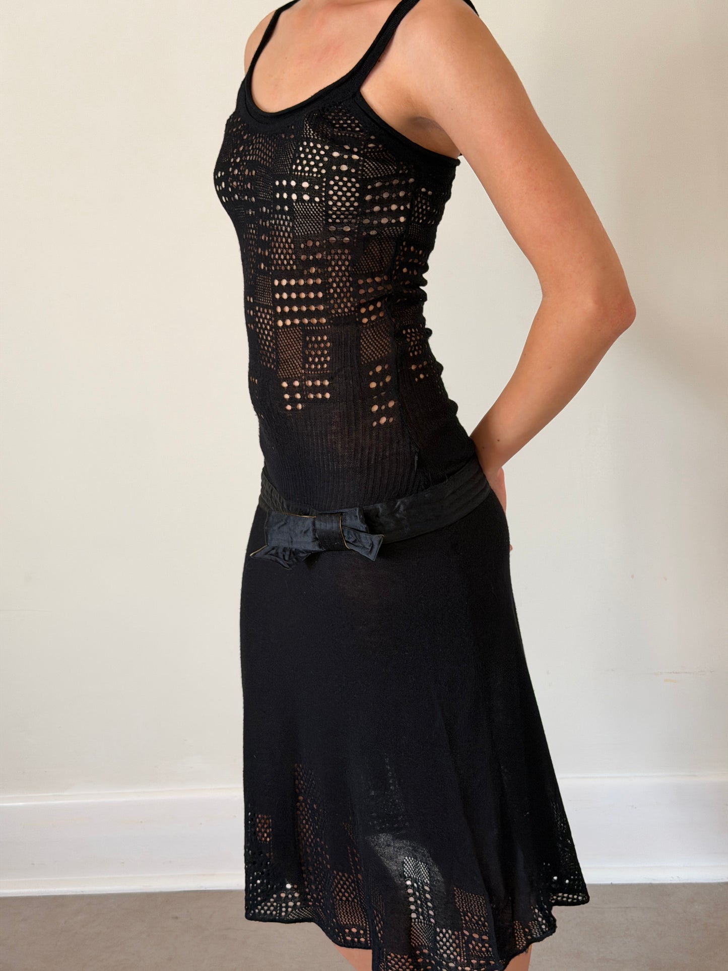 just cavalli 2000s crochet bow dress