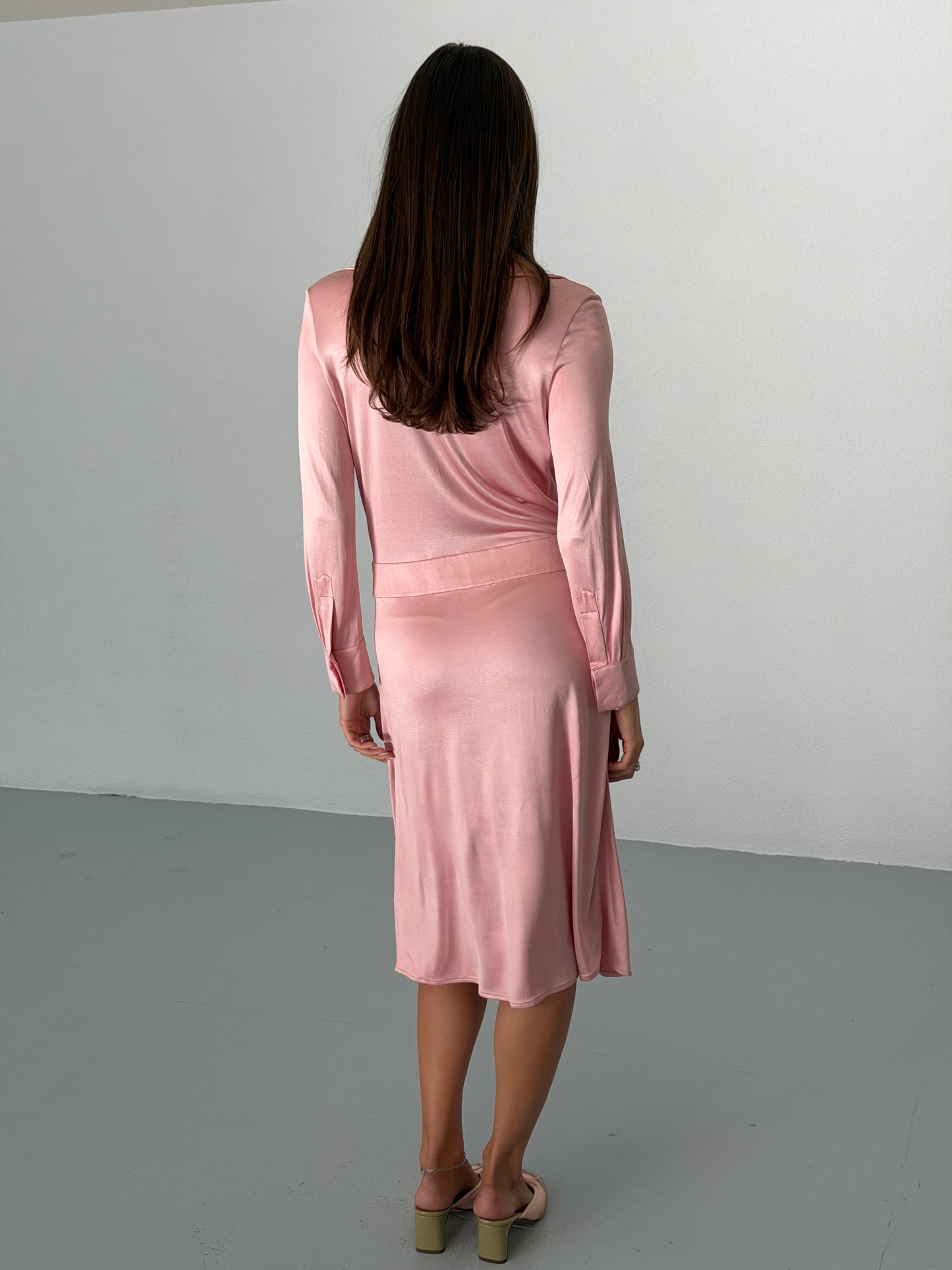 (reserved) gucci spring summer 2000 pink draped dress