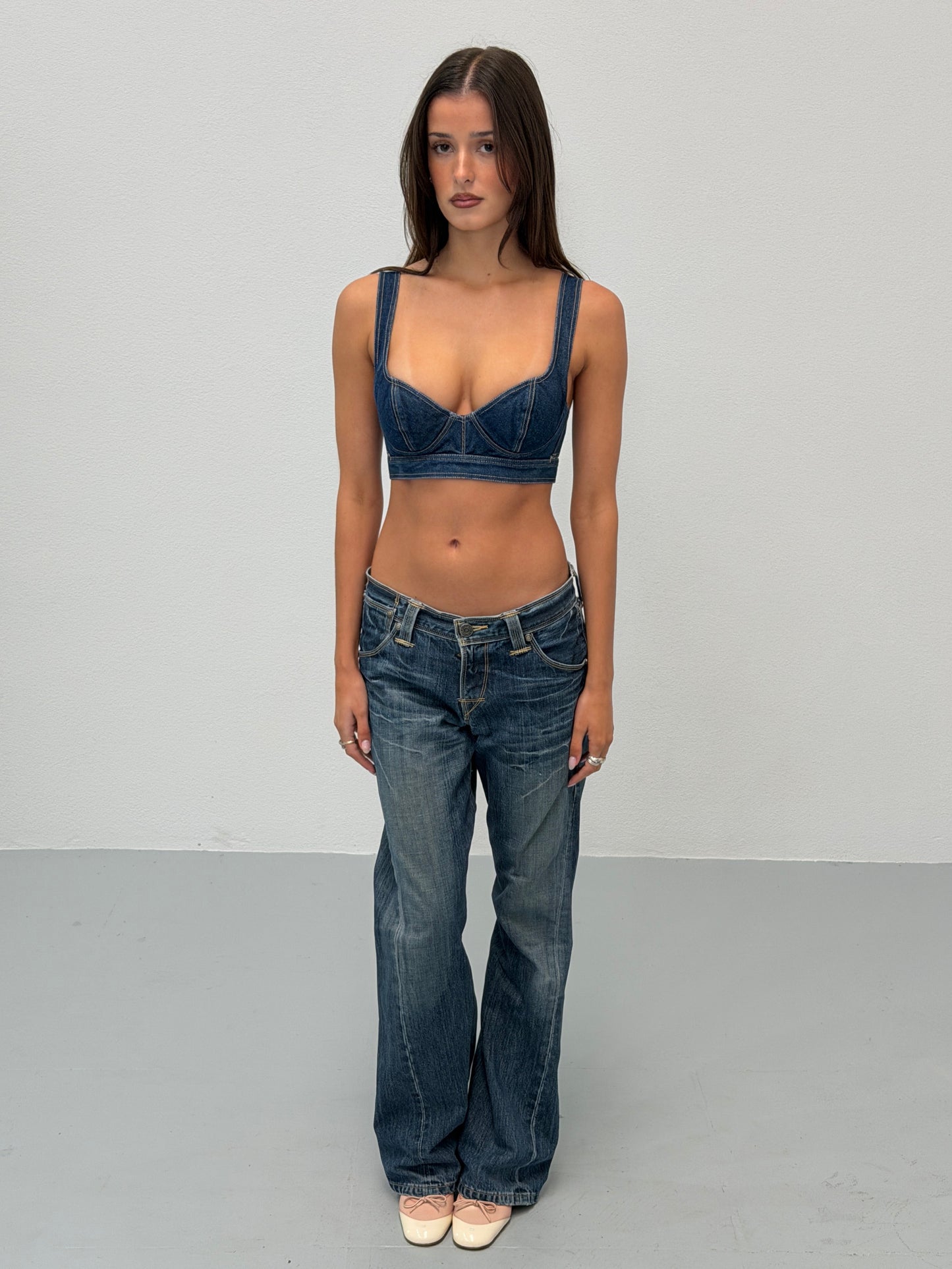 (reserved) alaïa spring 1991 runway denim bustier