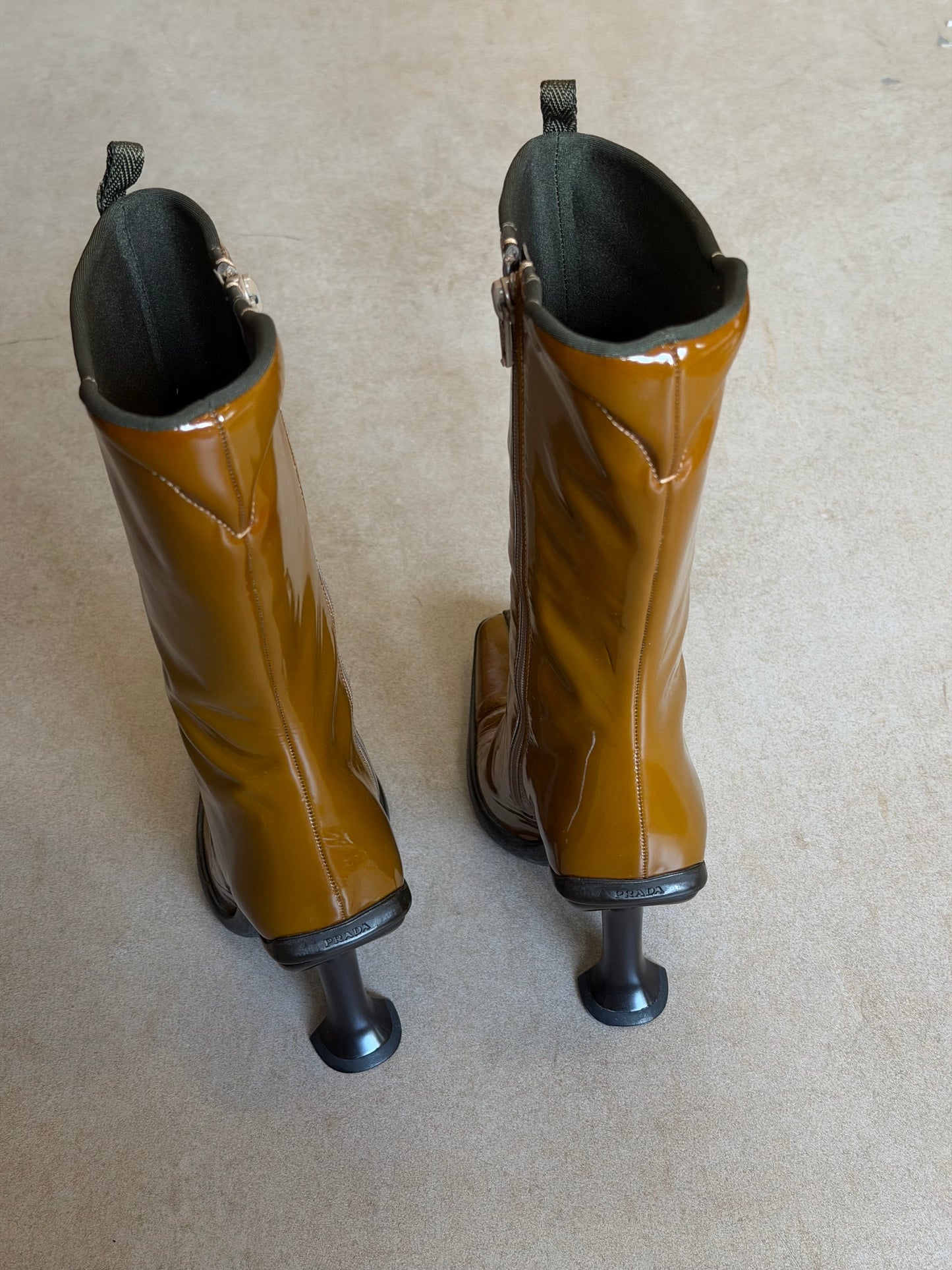 prada fw 1999 brown long boots