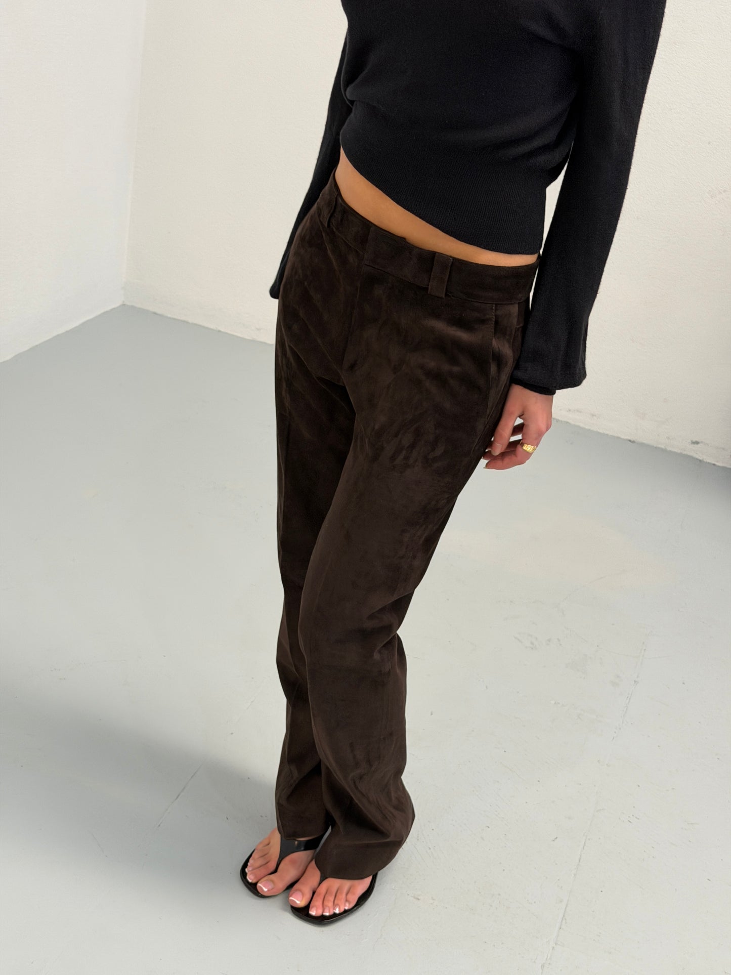 (reserved) gucci by tom ford 1990s suede trousers