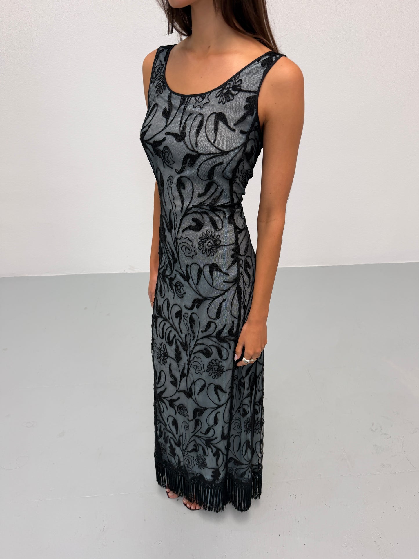 (rare) emporio armani spring 1997 runway embroidered gown
