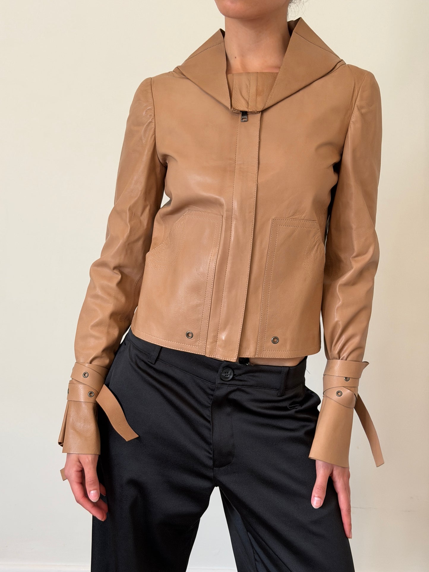 (rare) gucci fall 2003 by tom ford leather jacket