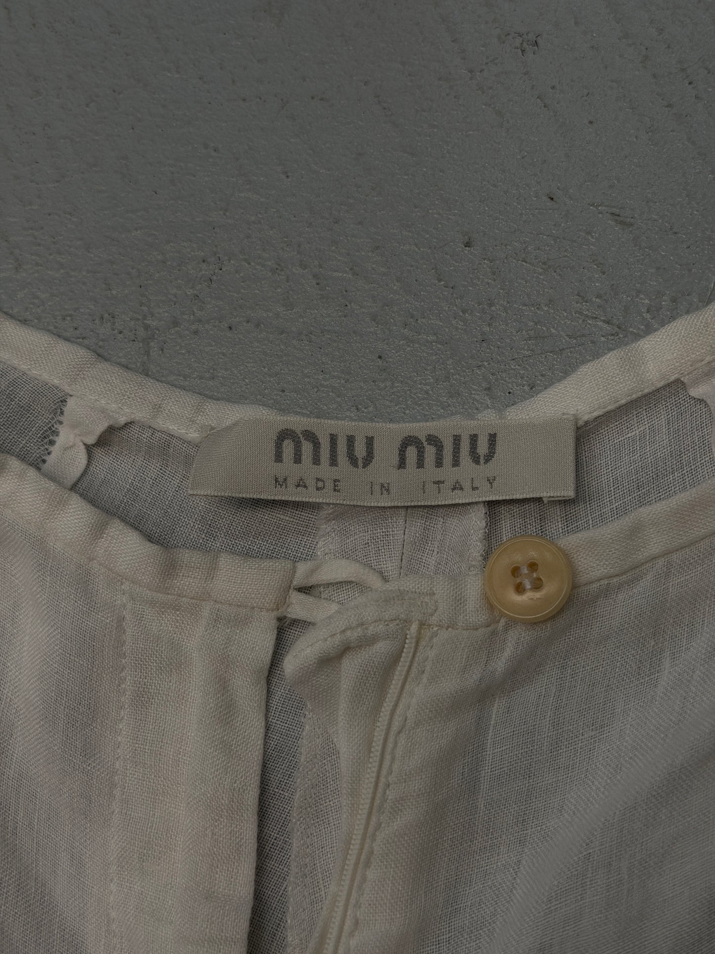 miu miu spring summer 1997 white sheer trousers