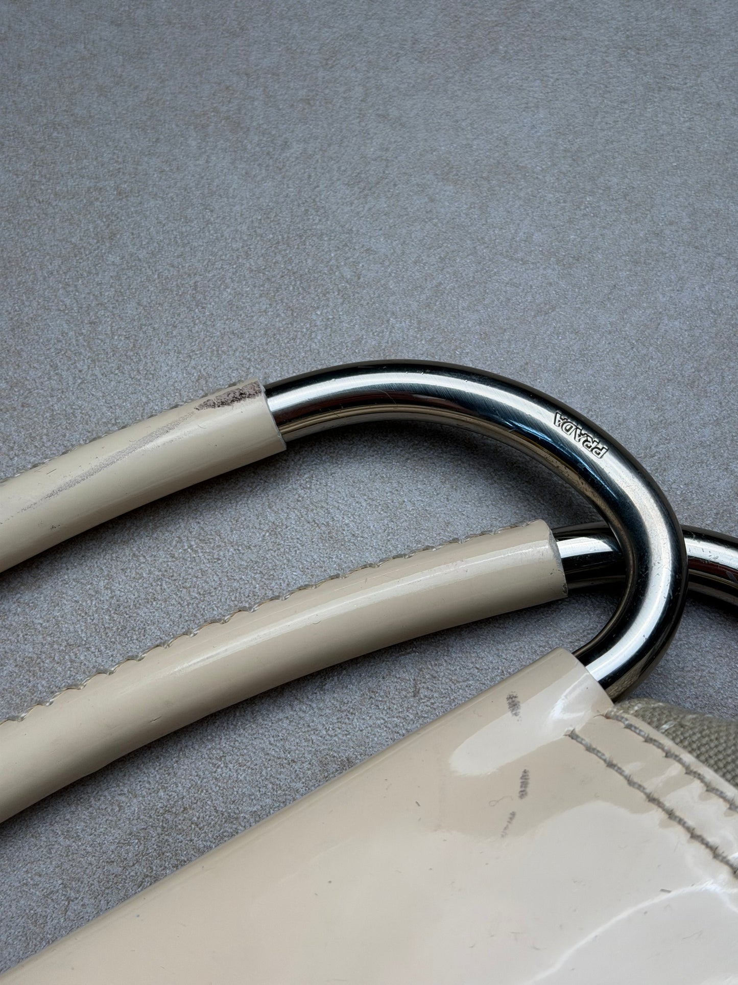 (rare) prada ss 2003 metal handle bag