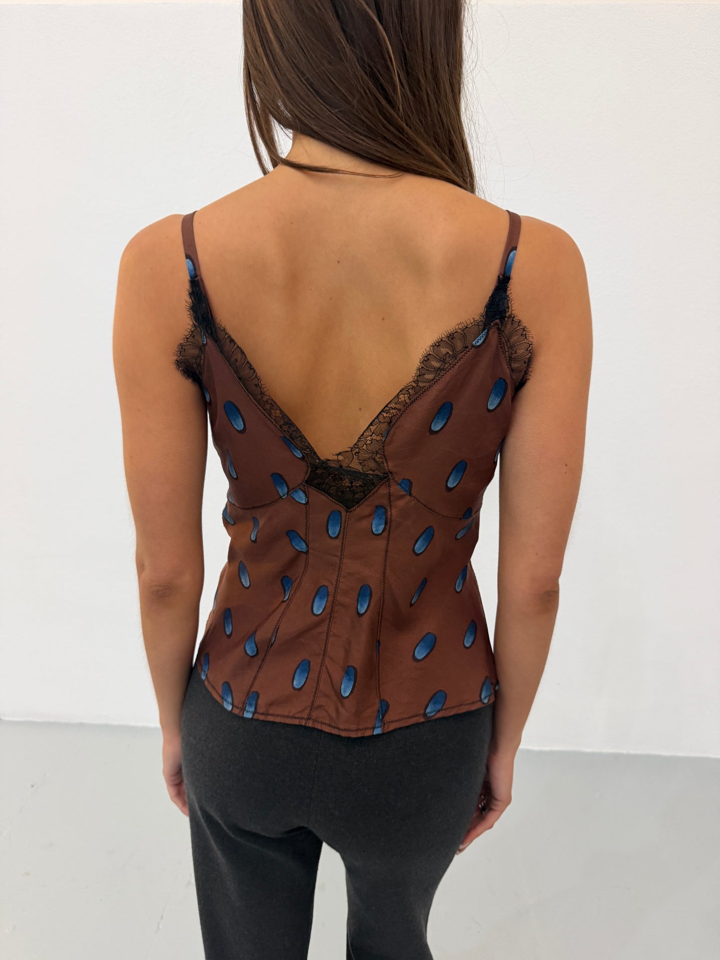 prada 2000s brown camisole top