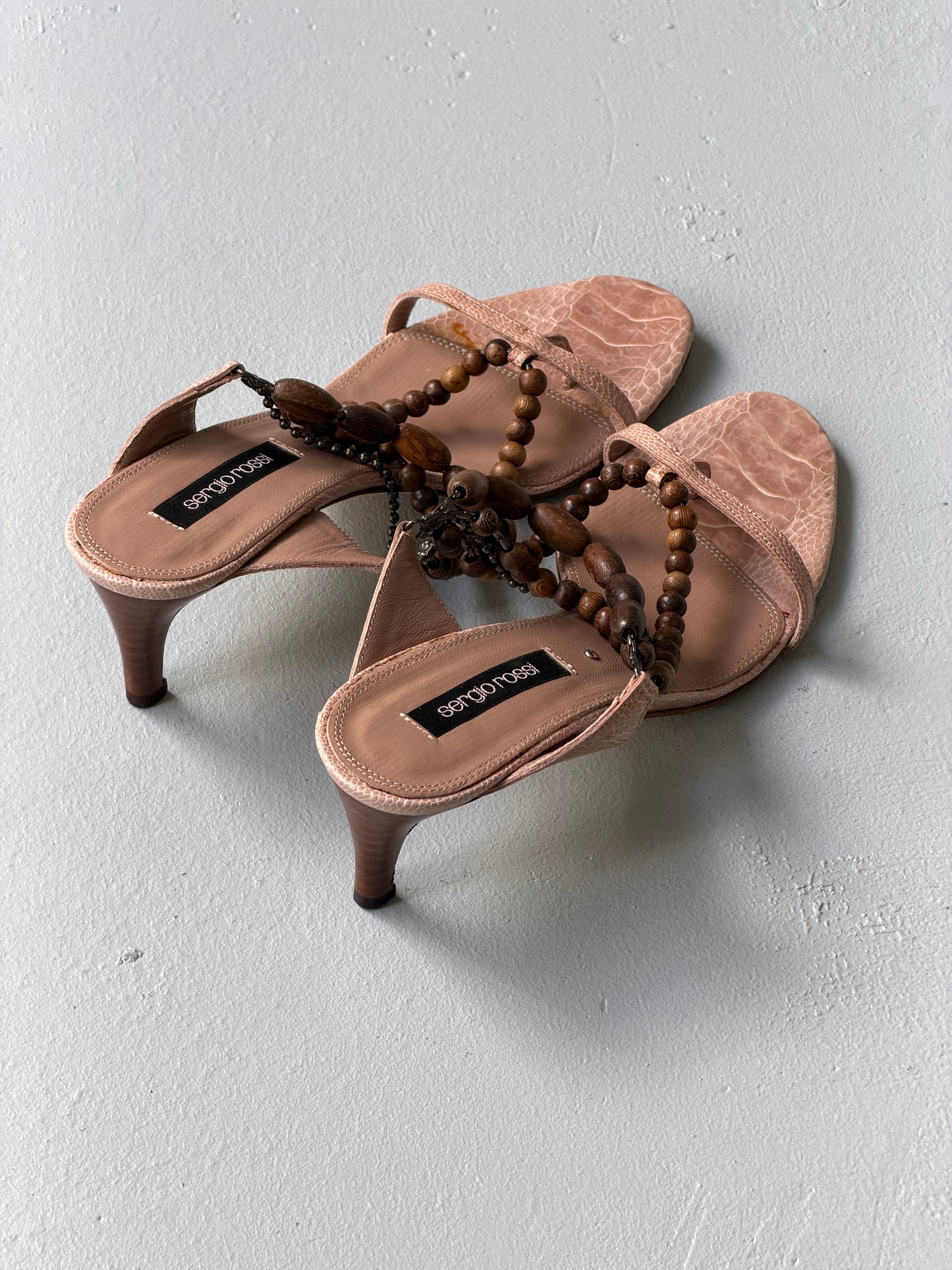 sergio rossi 1990s beaded heels