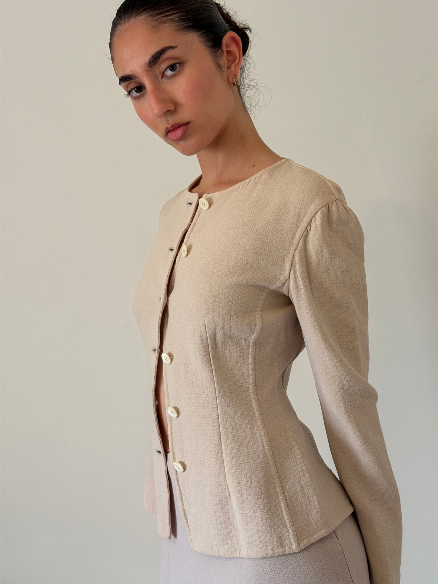 prada 90s ivory fitted jacket