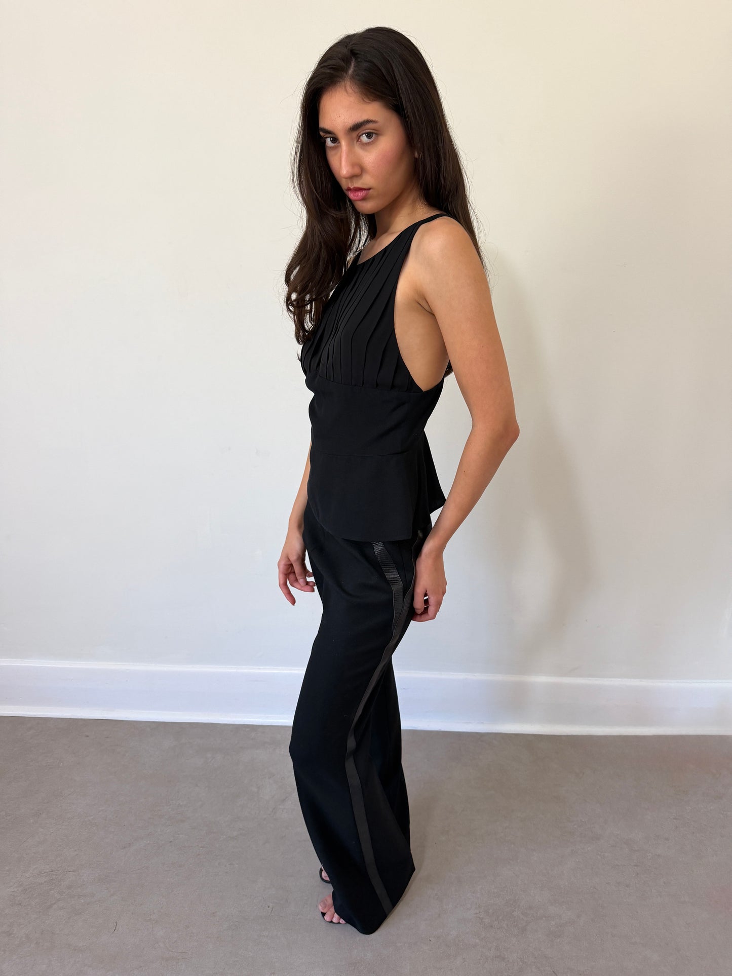 karl lagerfeld 1990s silk sleeveless top