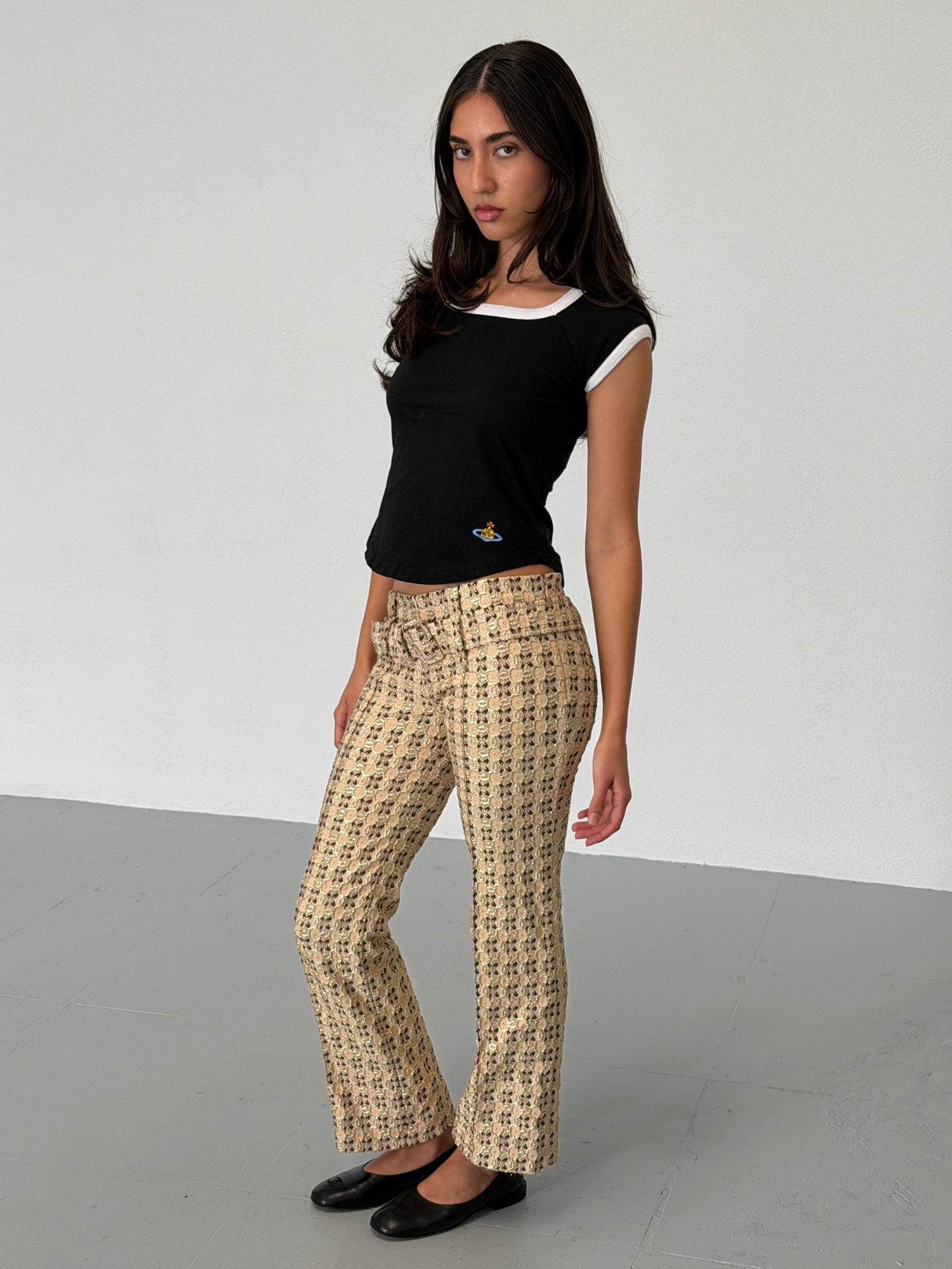 prada spring 2002 lamé jacquard trousers