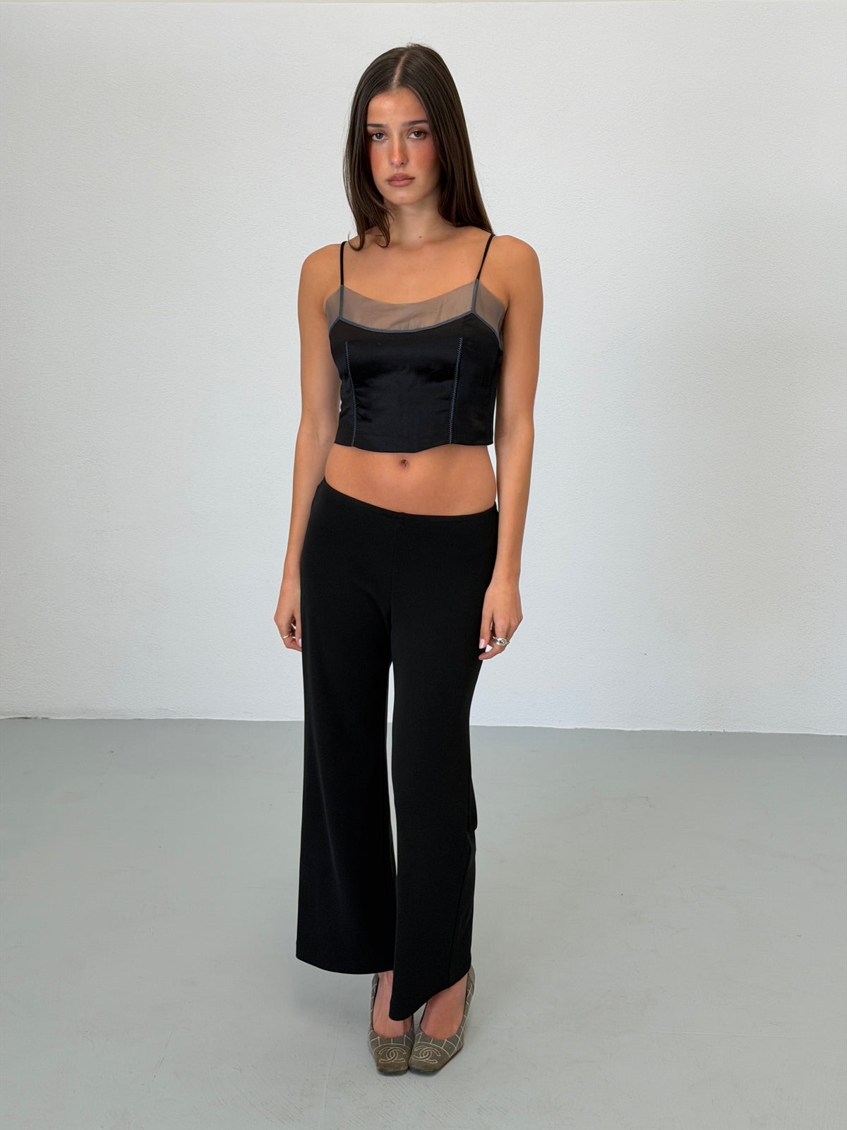 (rare) prada spring 1998 black silk pvc bustier top