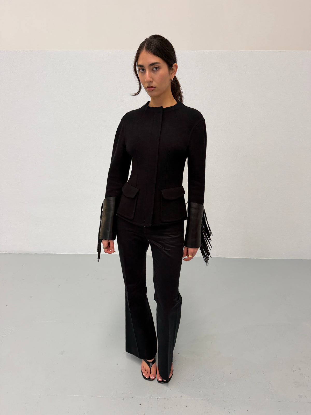 ermanno scervino 1990s leather fringe jacket