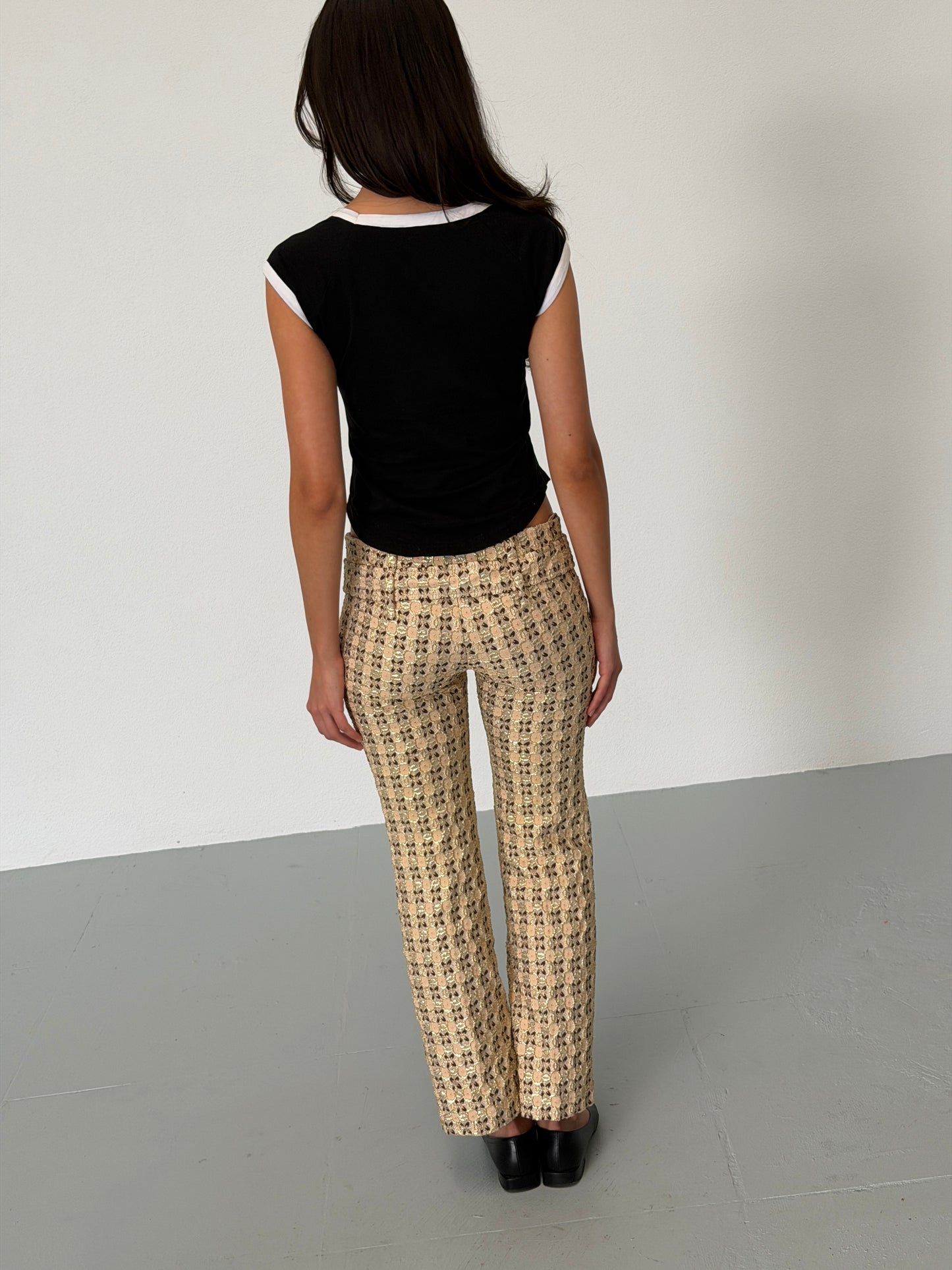 prada spring 2002 lamé jacquard trousers