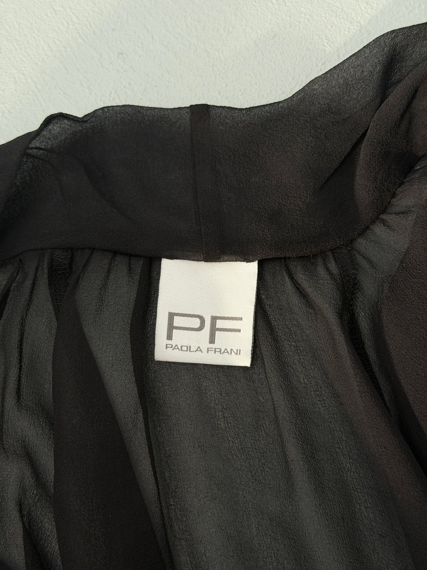 paola frani 2000s silk sheer ruffle blouse