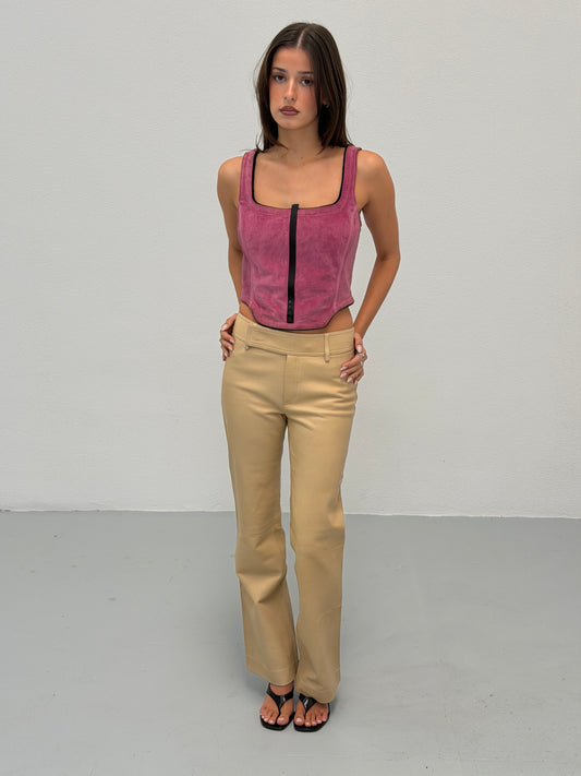 (rare) prada fall winter 1999 suede corset