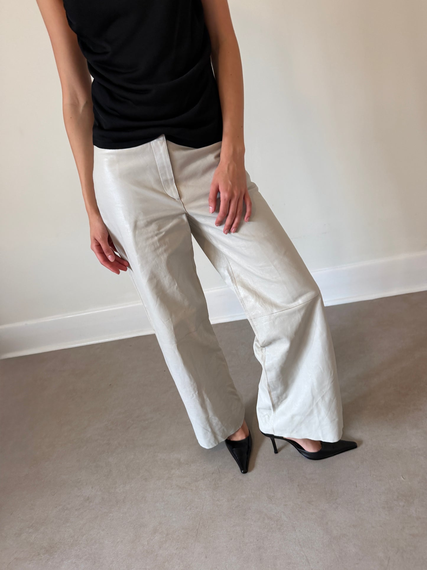 90s jil sander leather pants