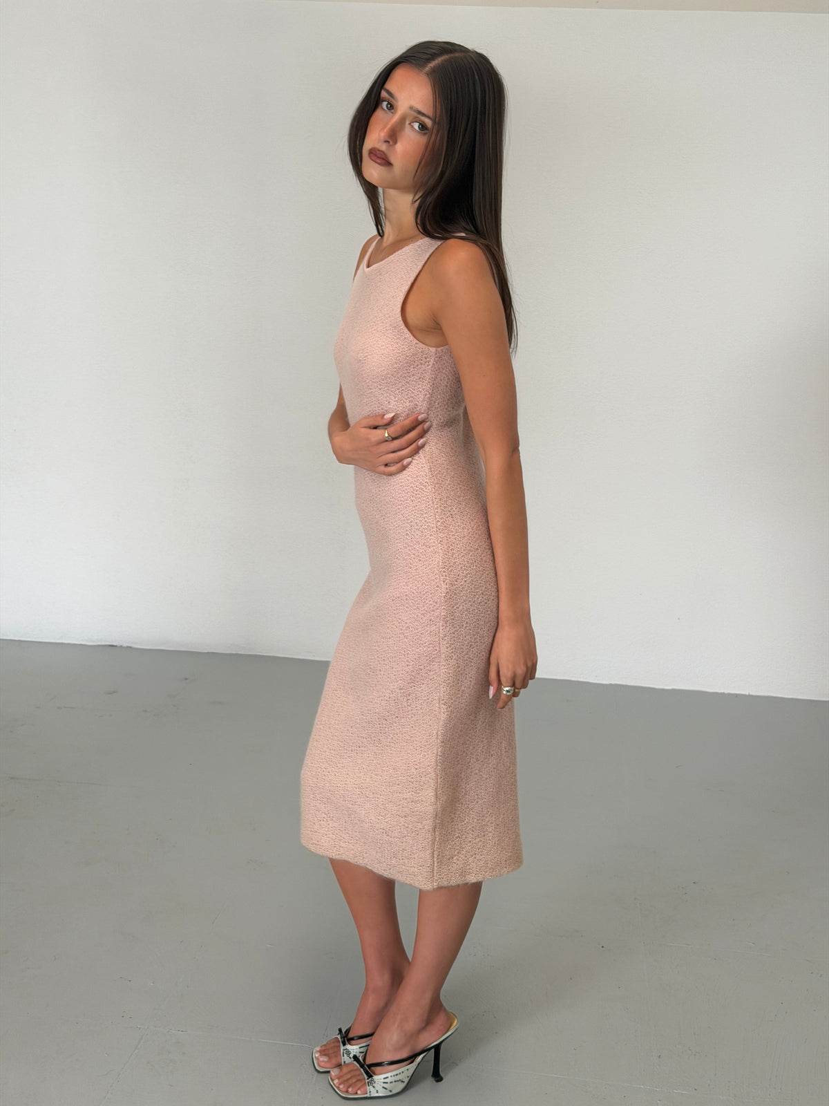gianfranco ferre 1980s pink mohair knit dress
