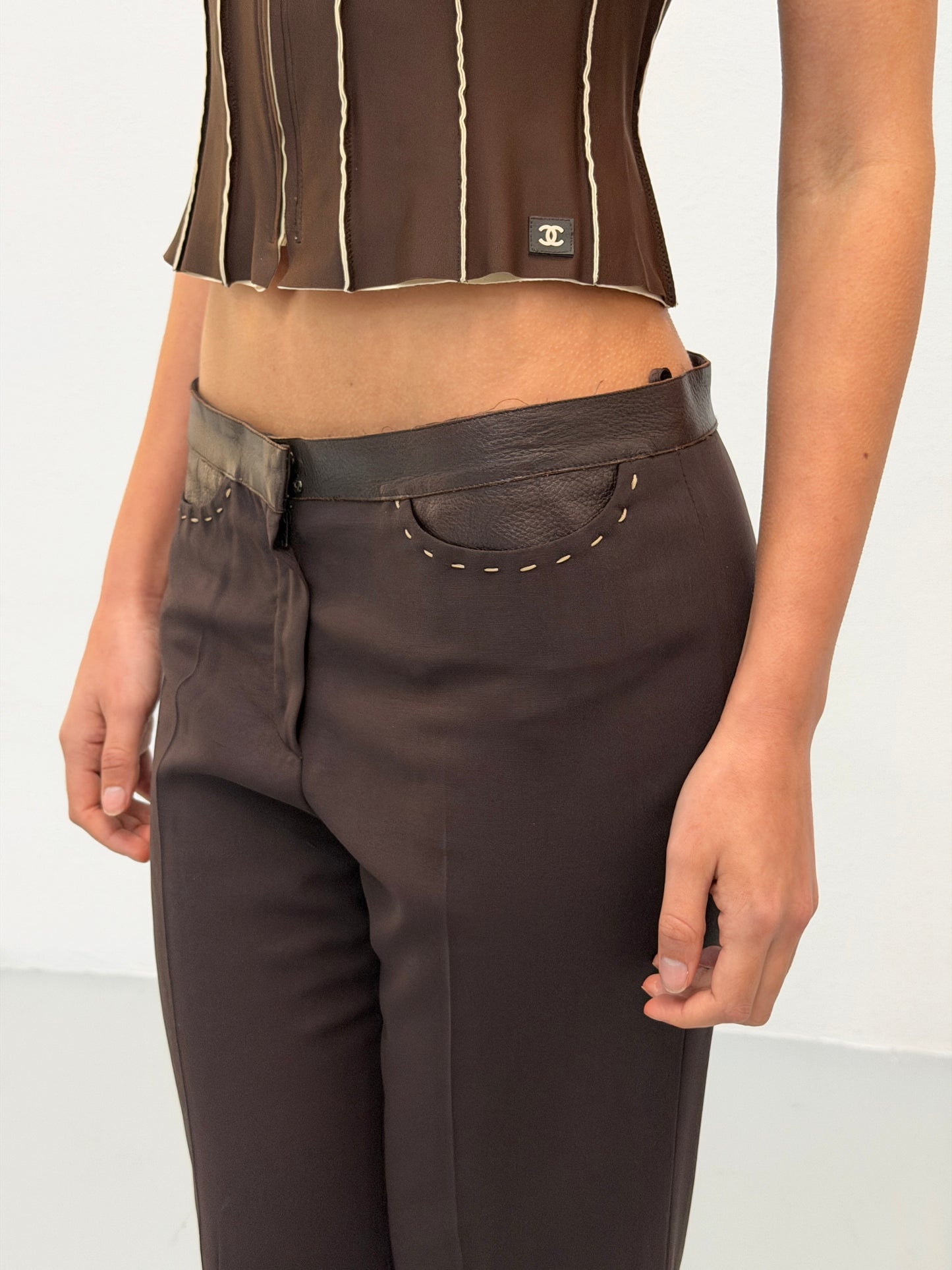 fendi fall winter 2003 leather waist trousers