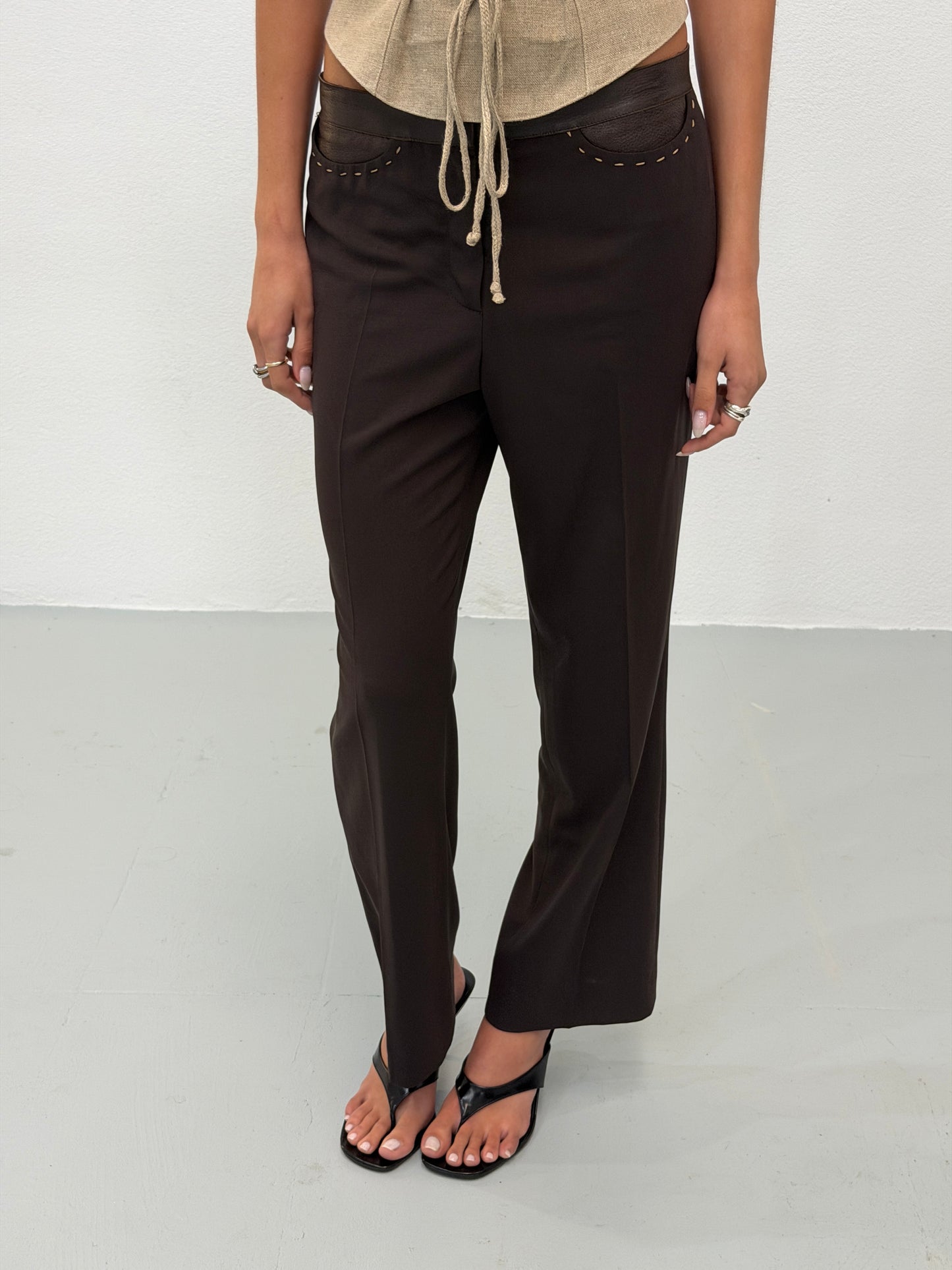 fendi fall winter 2003 leather waist trousers
