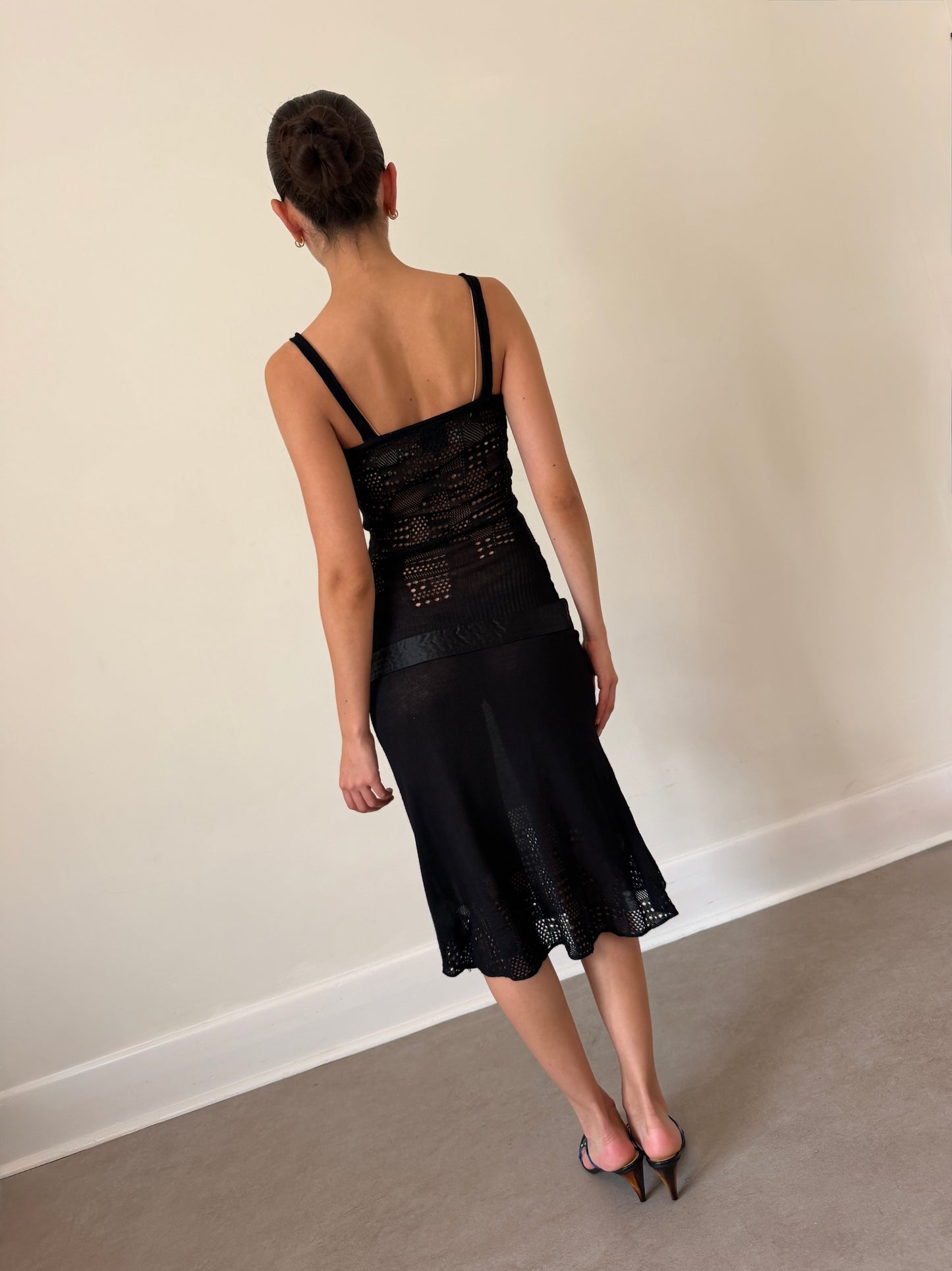 just cavalli 2000s crochet bow dress