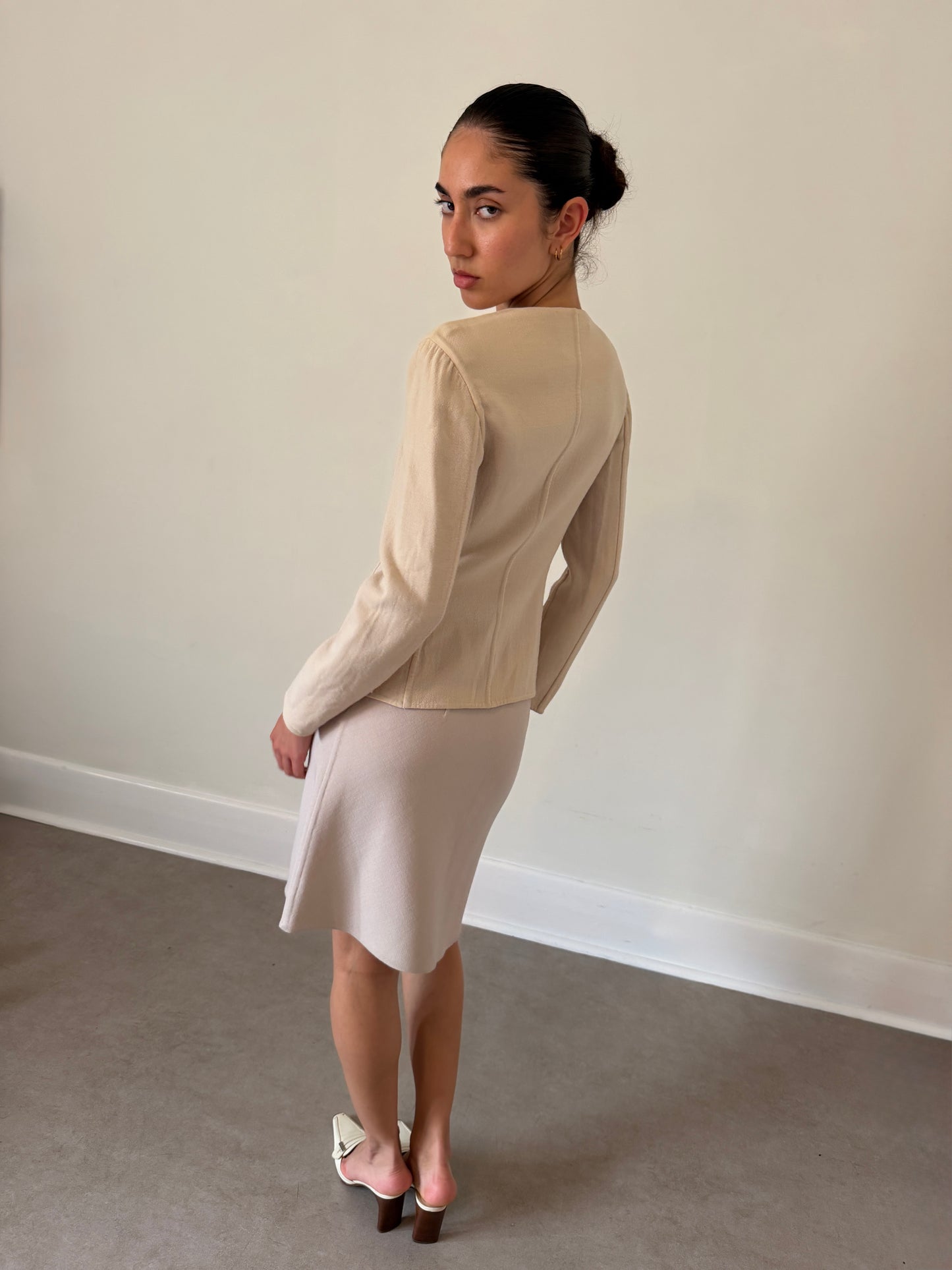 prada 90s ivory fitted jacket