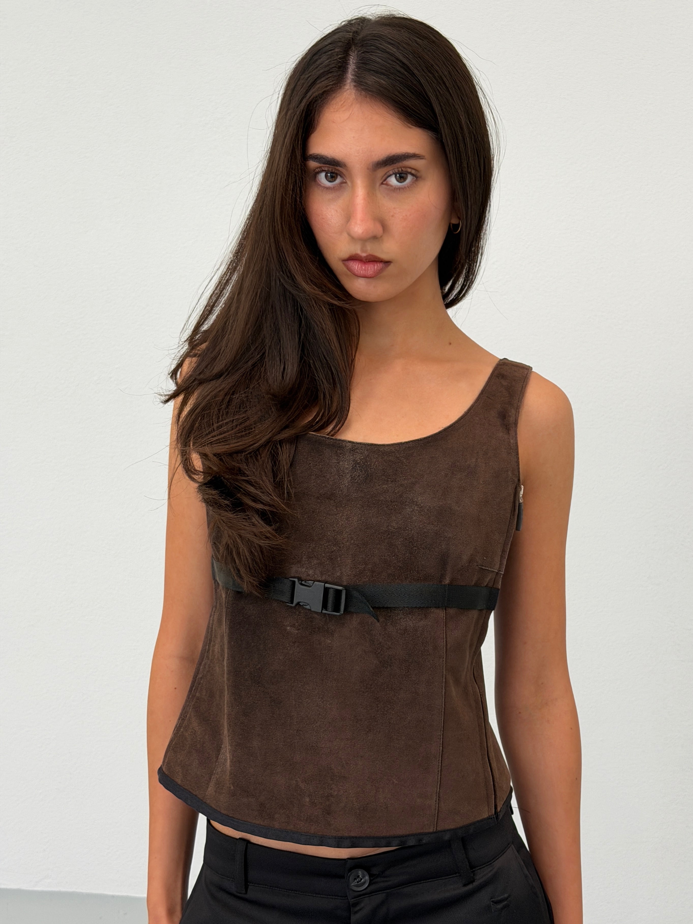 rare) miu miu spring 1999 suede vest – shy