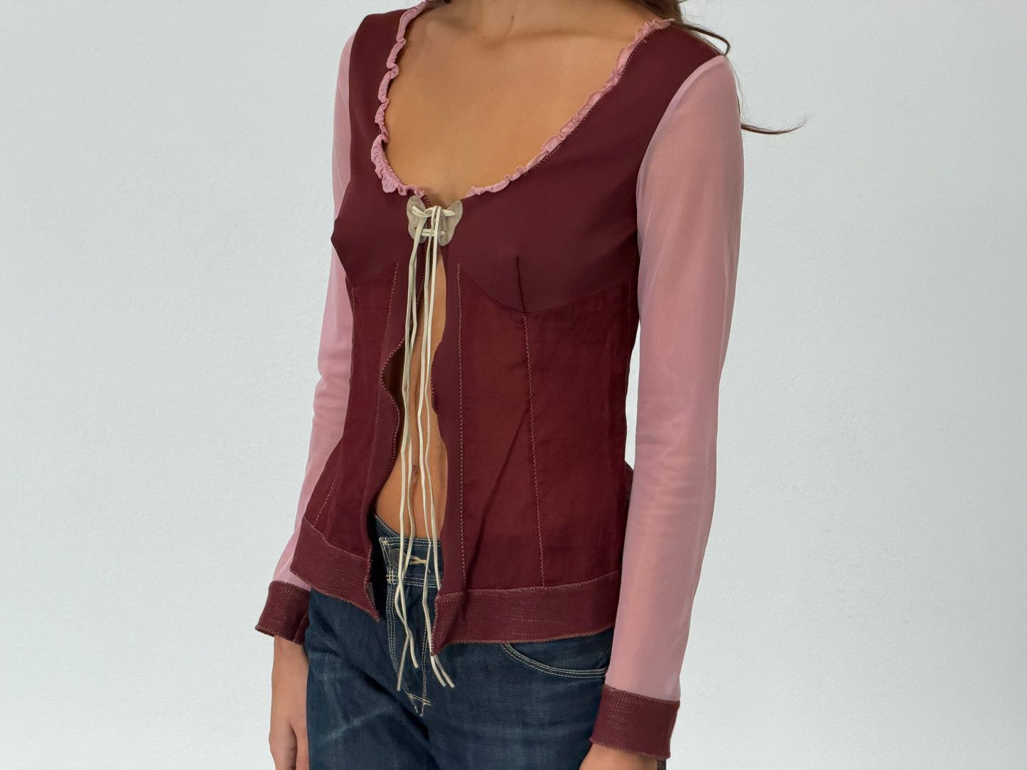 (rare) miu miu fall 1999 runway long sleeve butterfly top