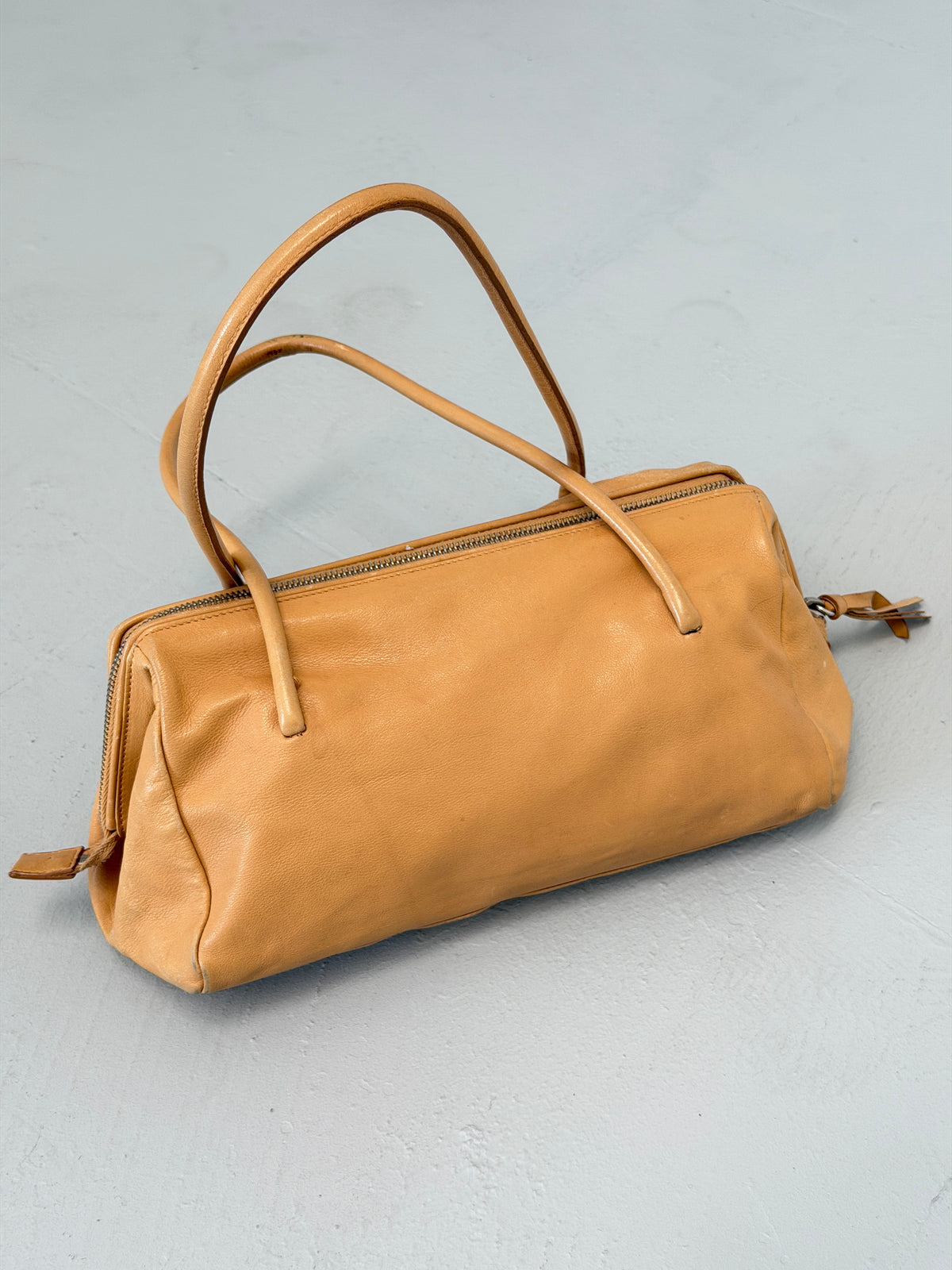 miu miu 2000s camel leather bag