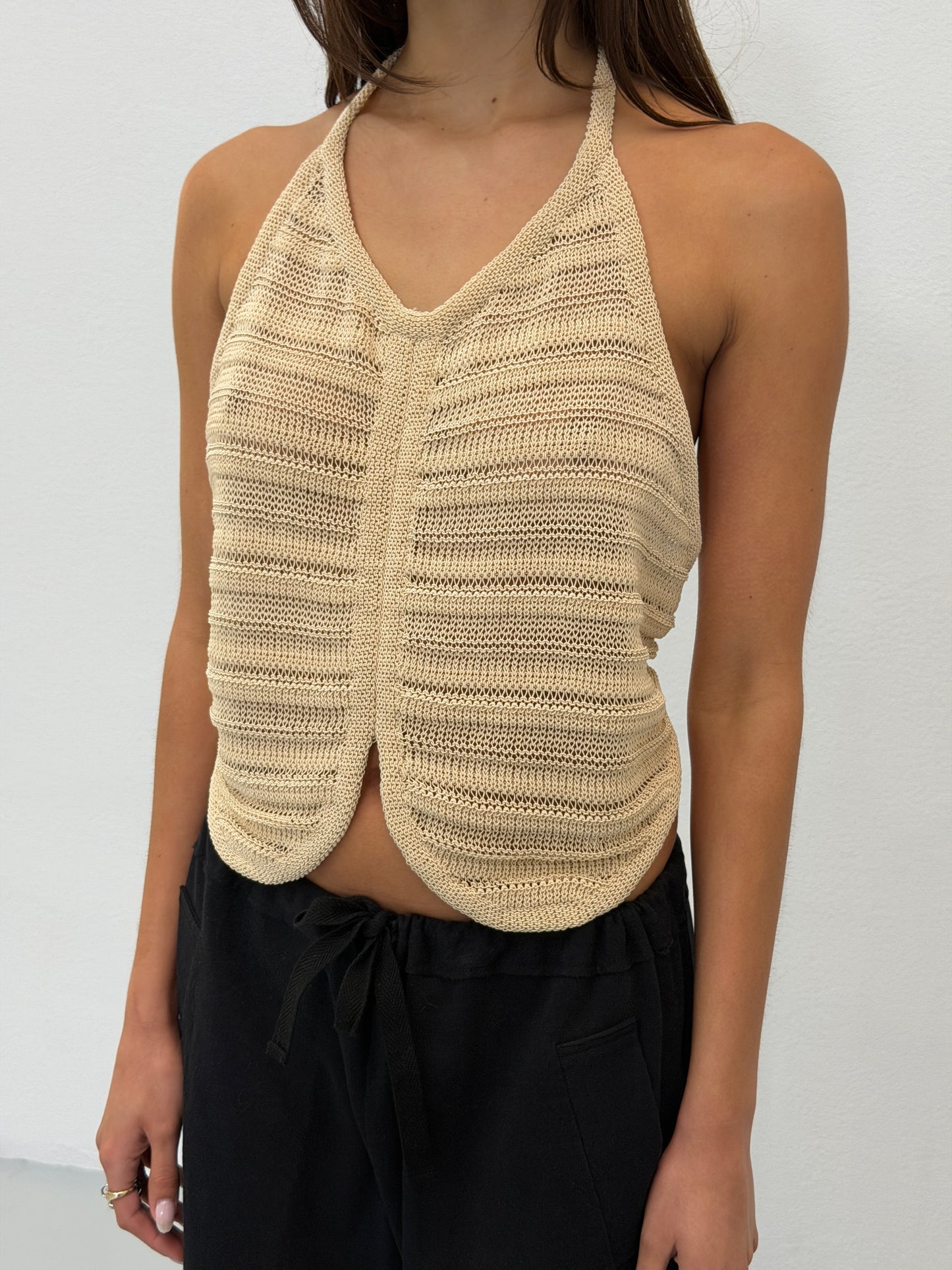 emporio armani 1990s racer back twist top