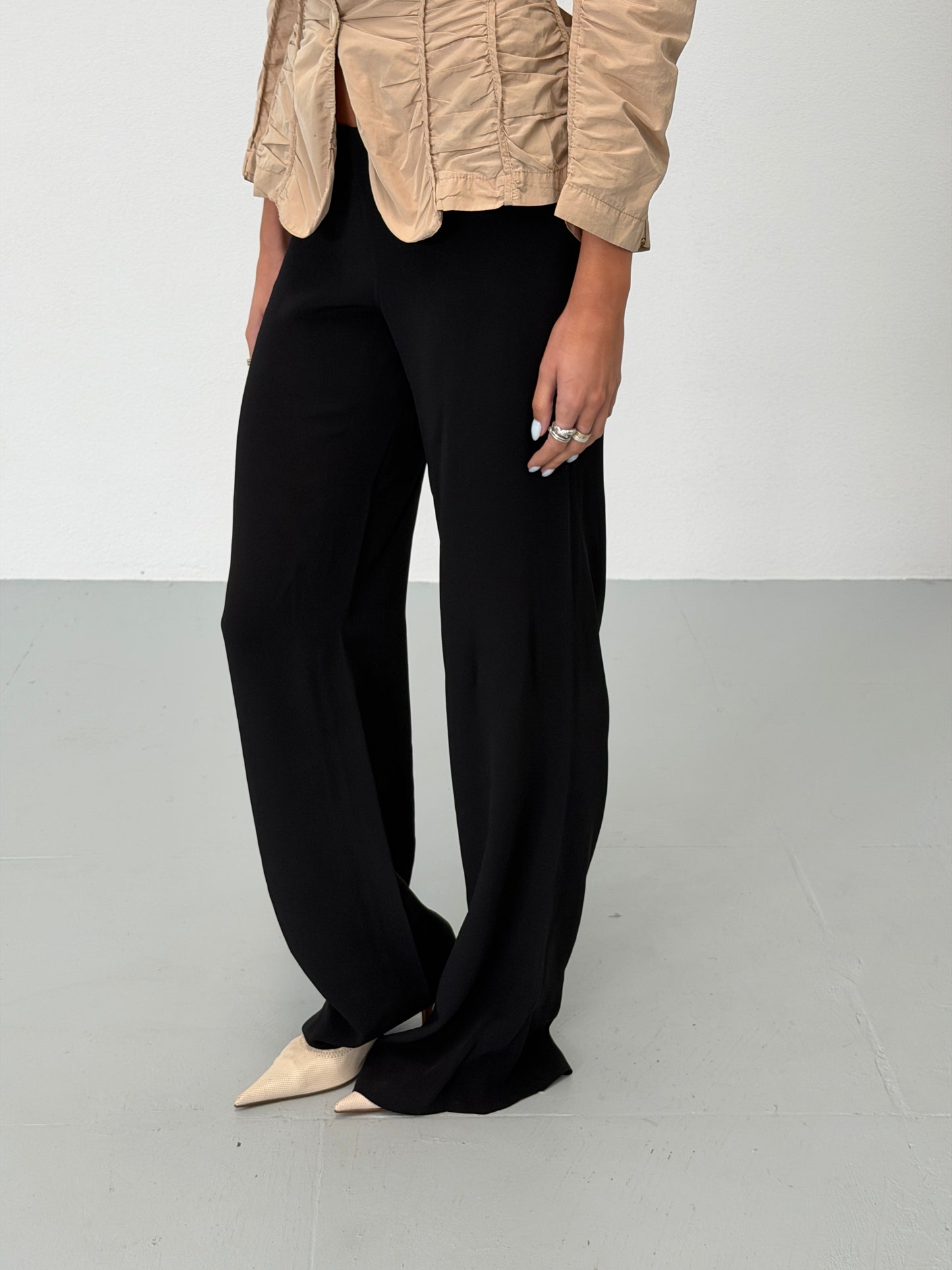alessandro de benedetti 1990s silk blend trousers