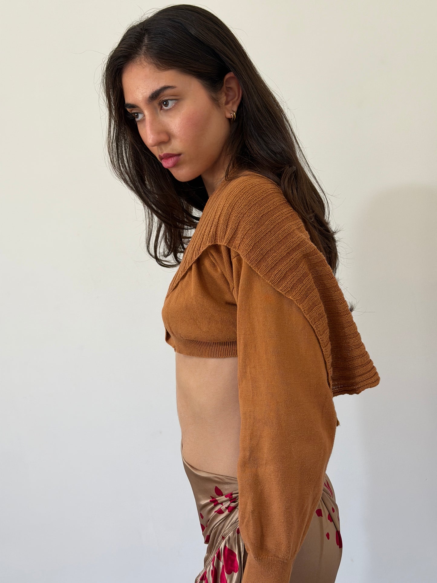 romeo gigli 1980s brown cotton shawl