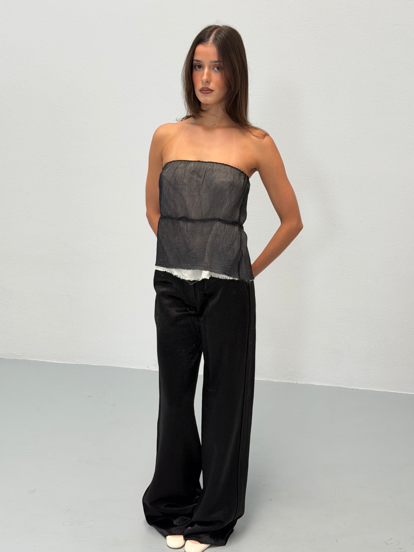 (rare) margiela 2000s silk black top