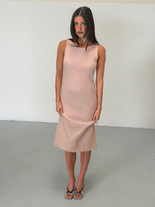 gianfranco ferre 1980s pink mohair knit dress