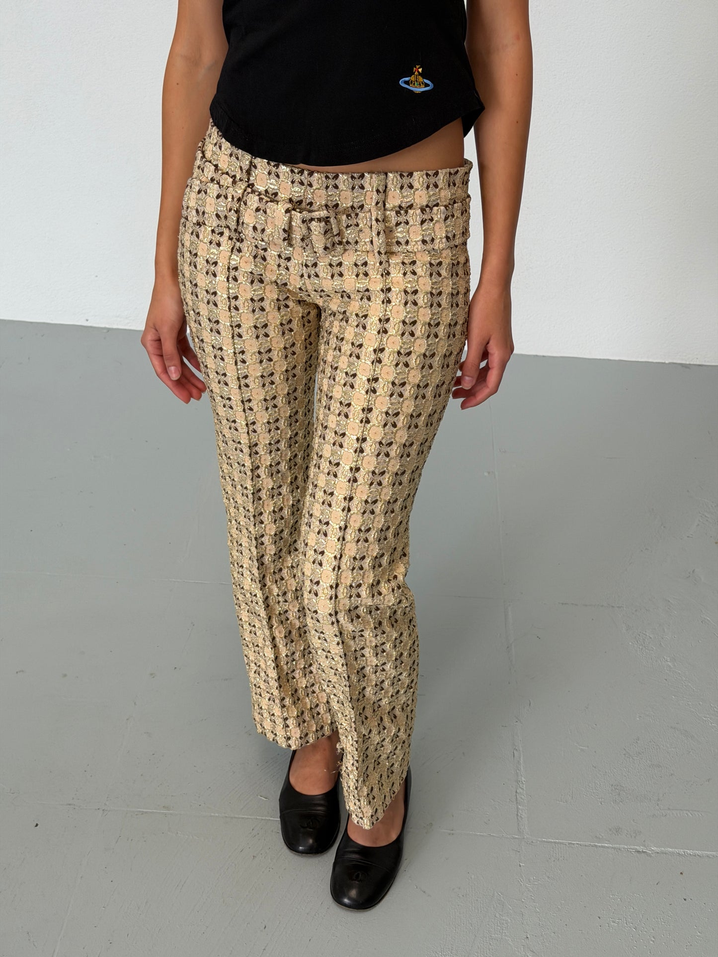 prada spring 2002 lamé jacquard trousers