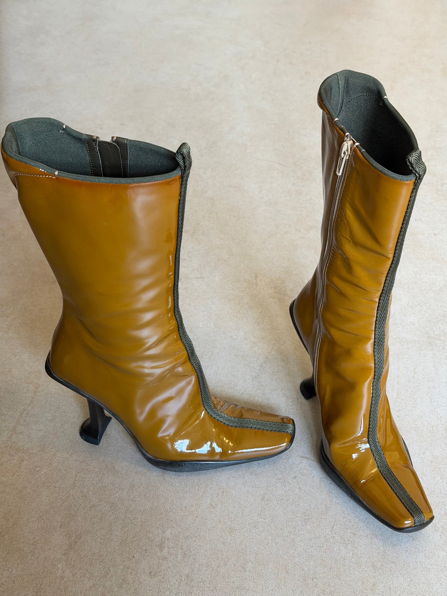 prada fw 1999 brown long boots