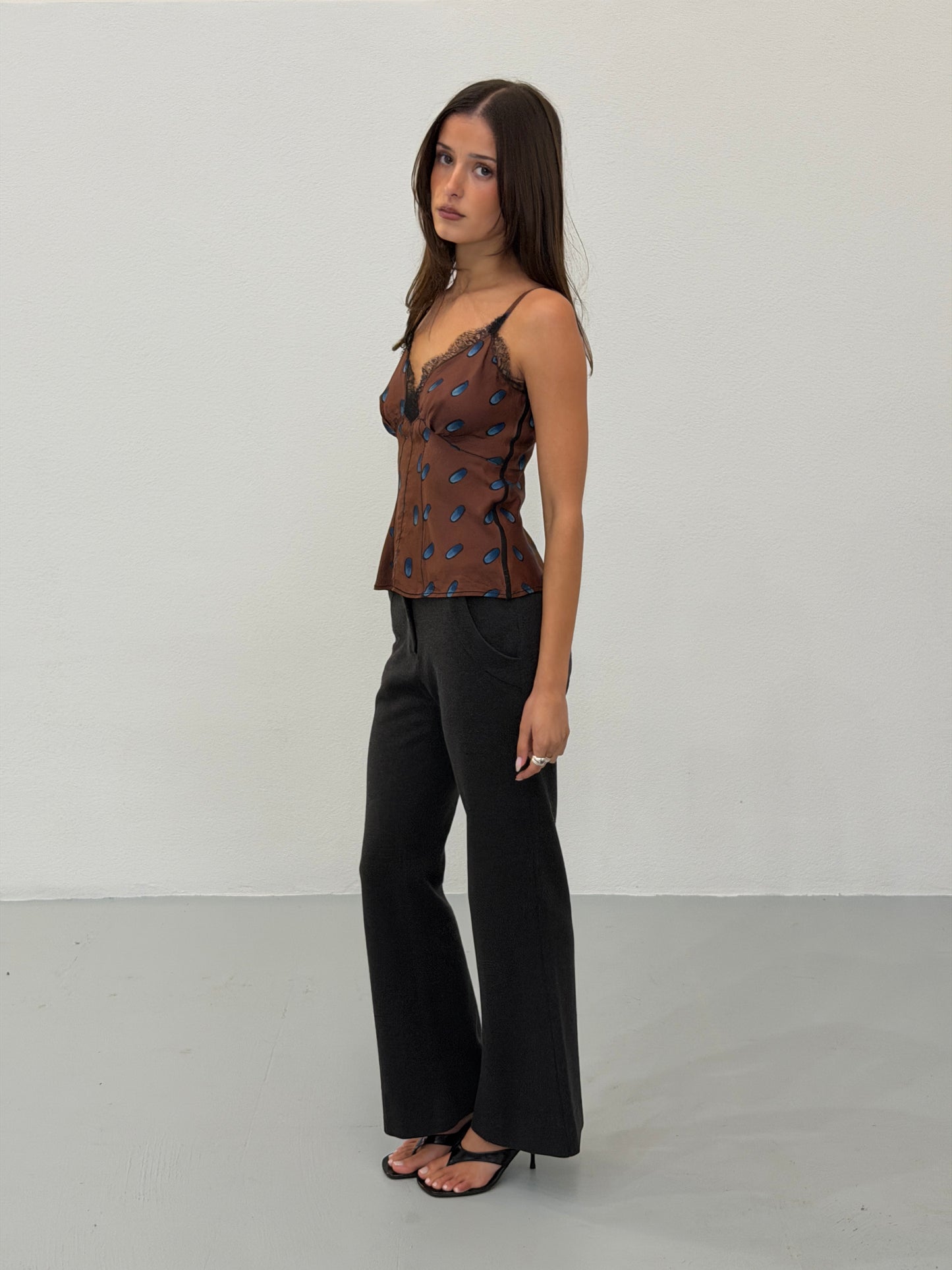prada 2000s brown camisole top