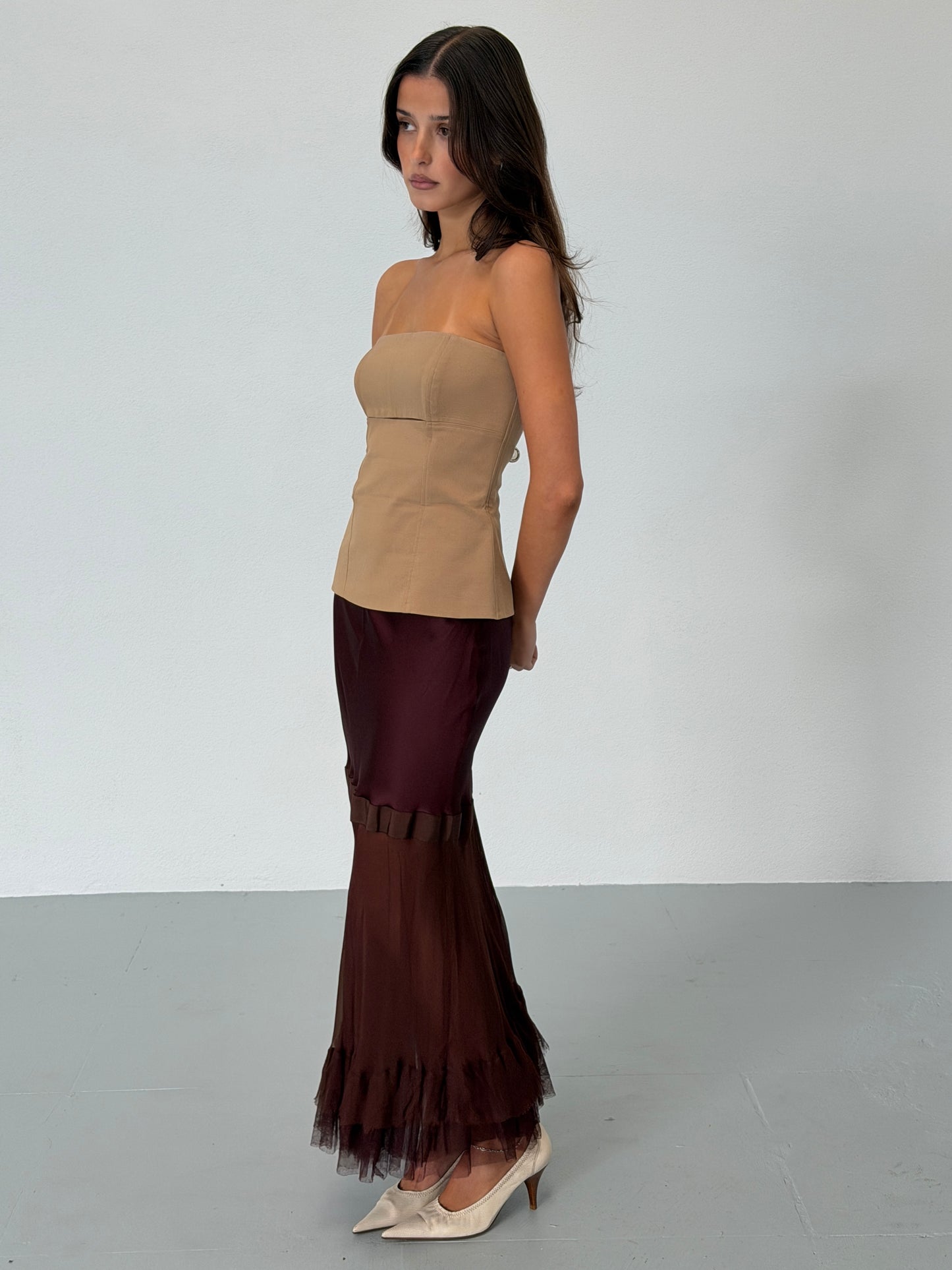 donna karan silk tulle skirt