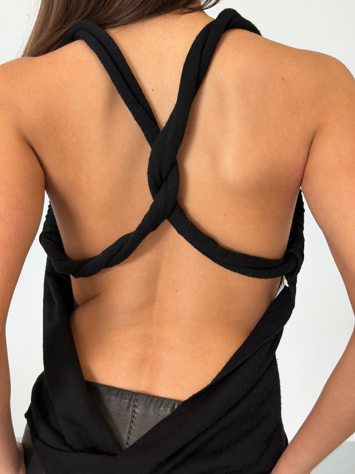 chloé fall 2003 black criss-cross strap tank top
