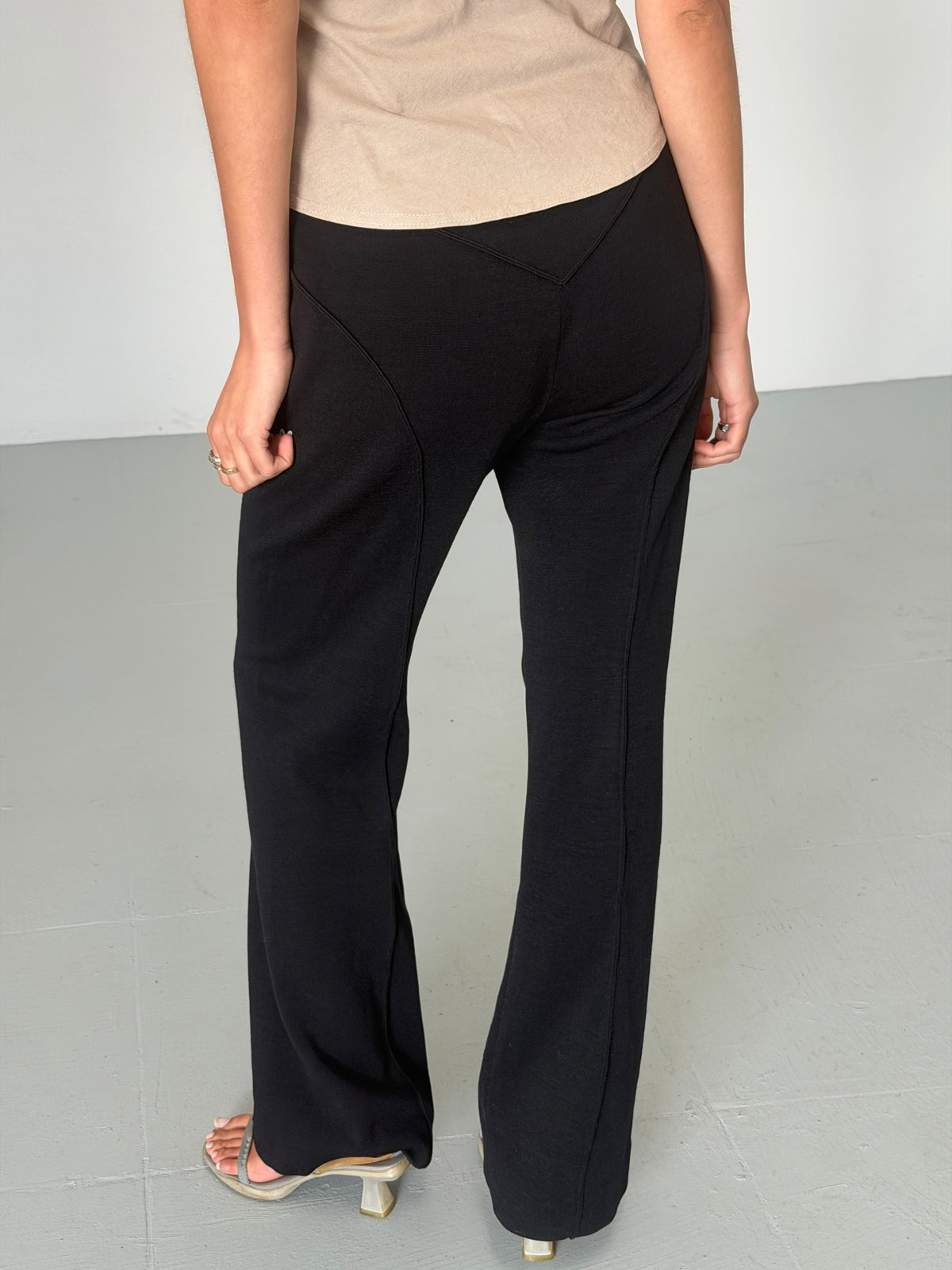 gianni versace couture 1990s black wool flared trousers