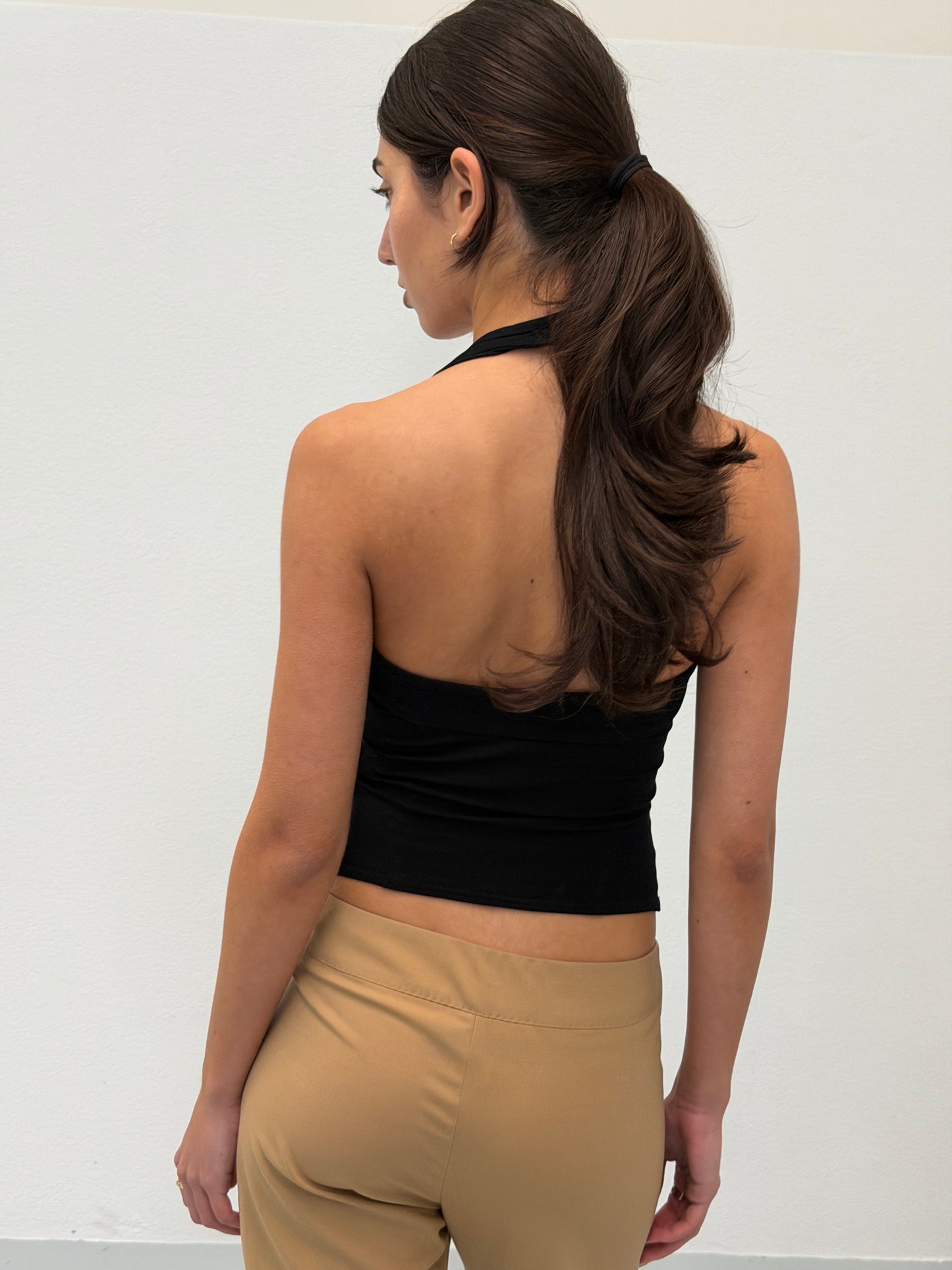 (reserved) christian dior fall winter 2003 black halter top