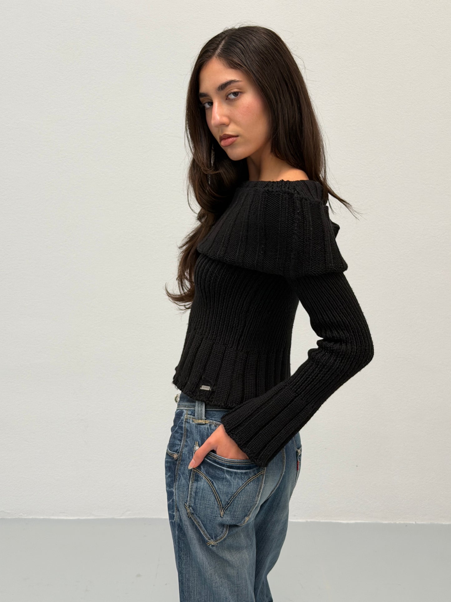 chanel fall winter 1999 gathered knit sweater