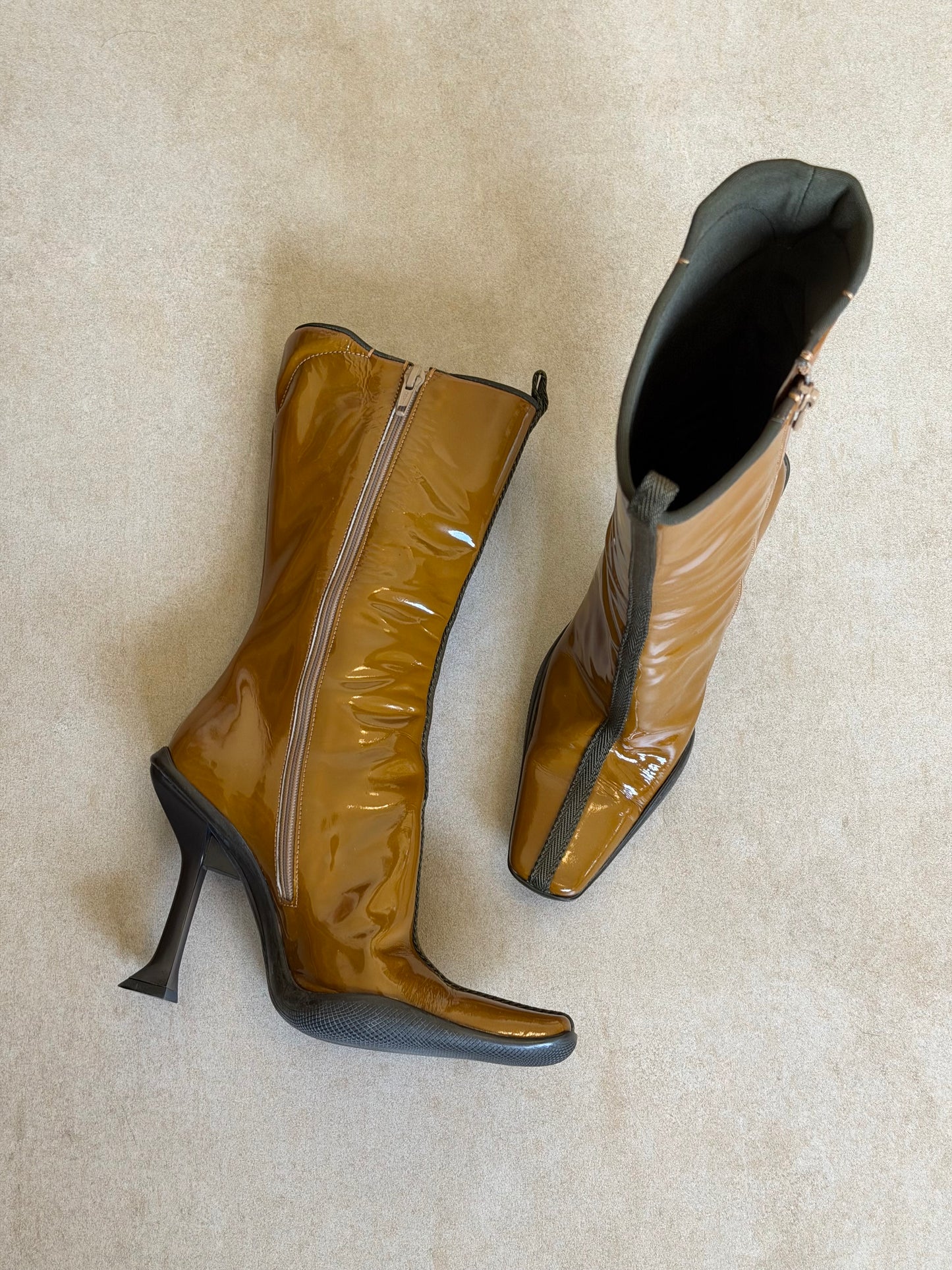 prada fw 1999 brown long boots