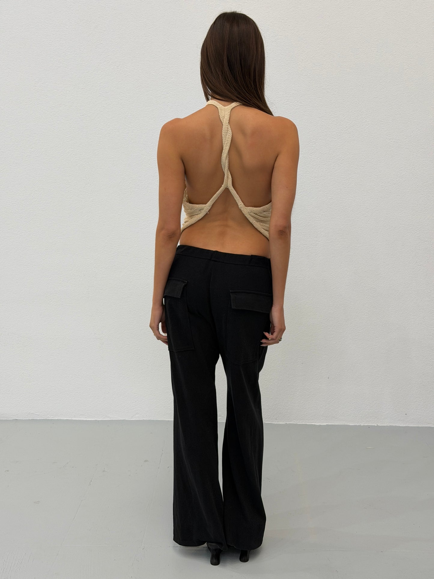 (reserved) y's by yohji yamamoto wool gathered trousers
